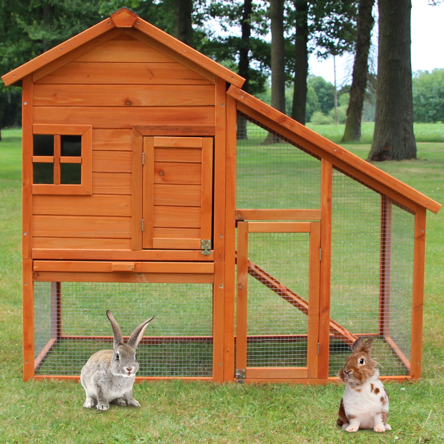 Zooprinz Kleintierstall Bauernhaus mit Auslauf 140x120x55 günstig online kaufen