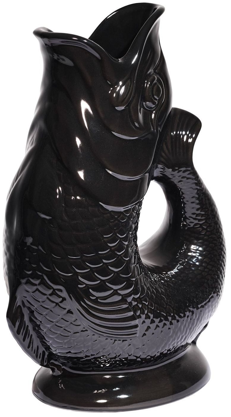 Gluckigluck Wasserkaraffe, (Original Gluggle Jug aus England), mit Gluckergeräusch, handgefertigt, ikonisches Fisch-Design, 1,2 L