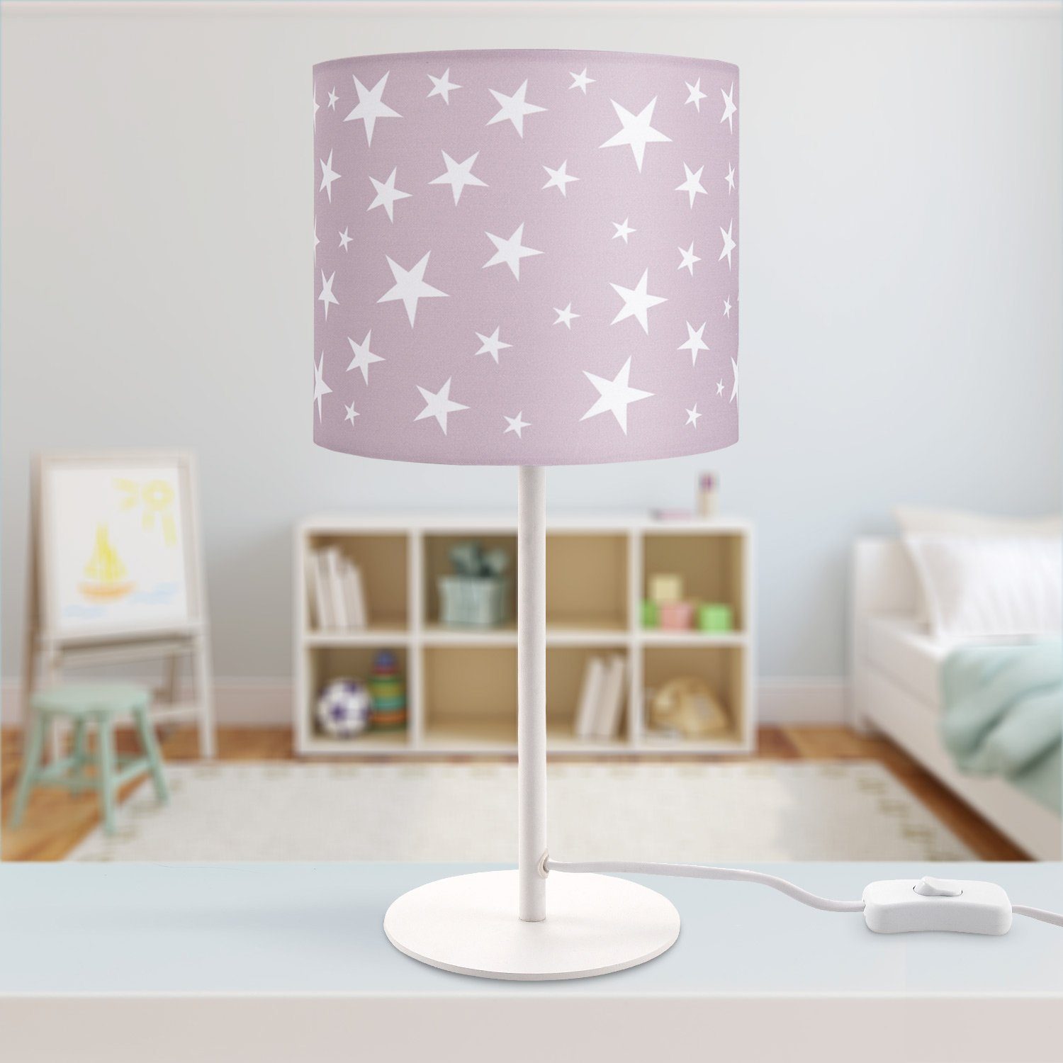 Kinderzimmer, Home Sternen-Motiv, E14 ohne Deko Kinderlampe Tischleuchte 315, Leuchtmittel, LED Tischleuchte Capri Paco