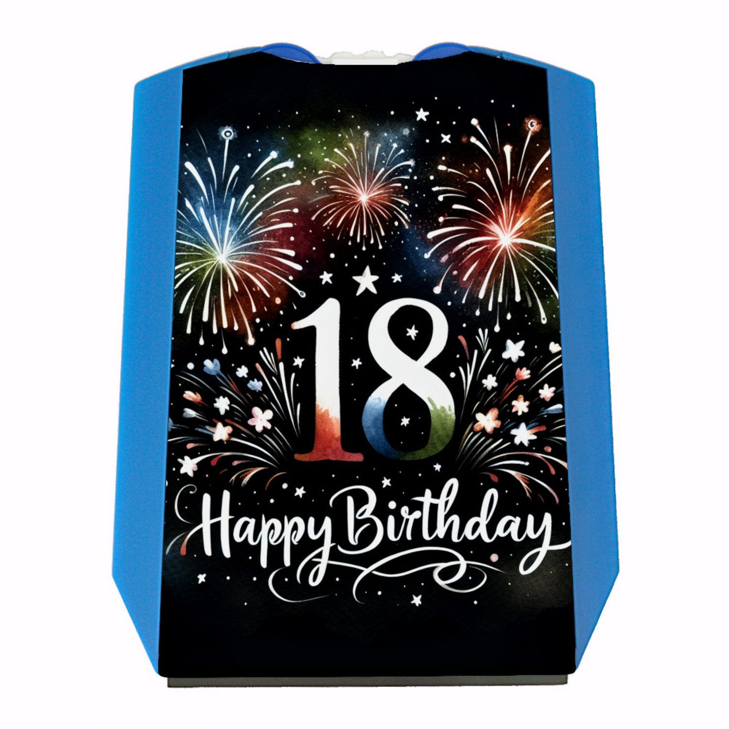 speecheese Parkscheibe 18. Geburtstag Feuerwerk Parkscheibe mit Spruch Happy Birthday 18