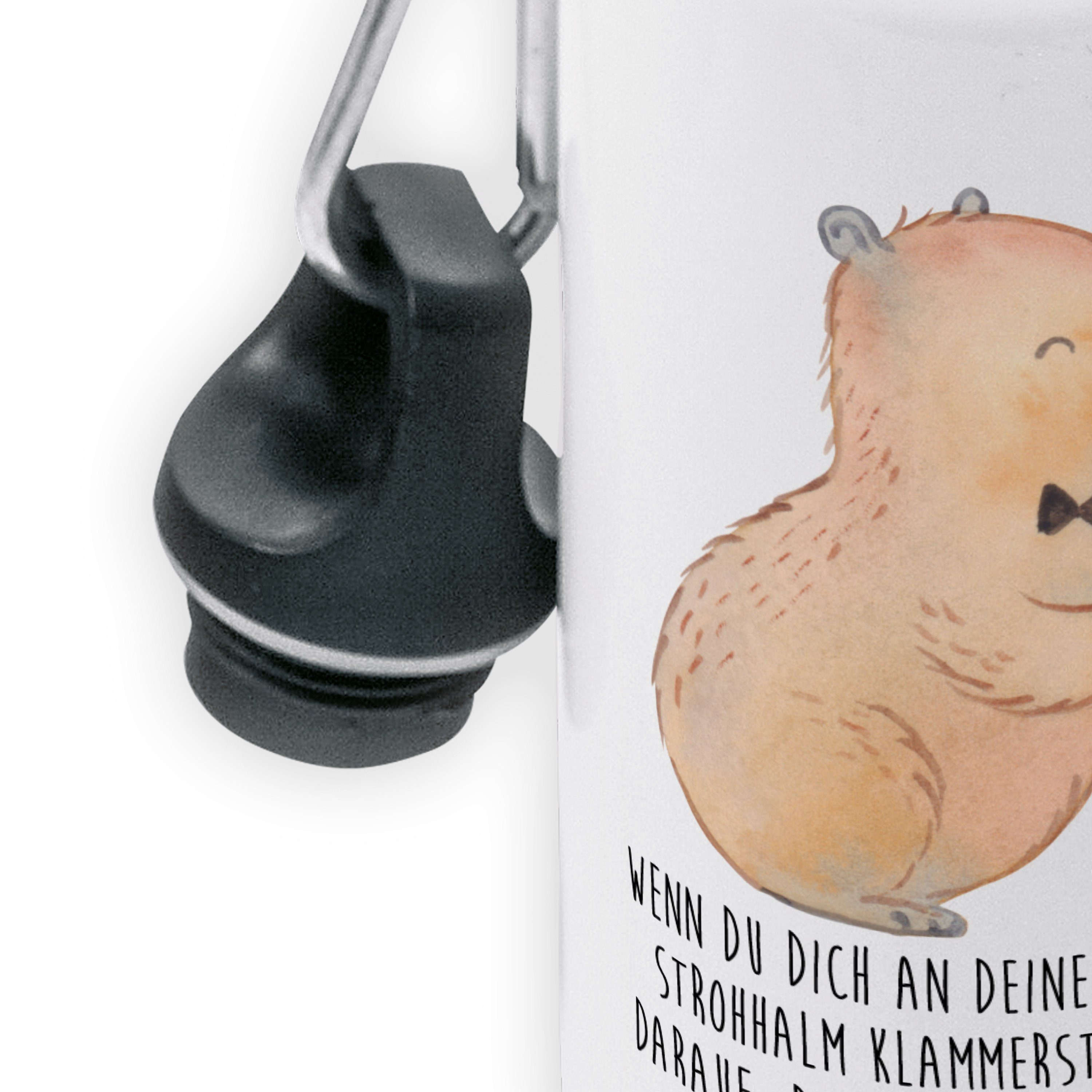 Adrette - Mr. Tiere, l & Geschenk, Capybara Kindertrinkflasche, Wein Weiß - Panda Mrs. Trinkflasche