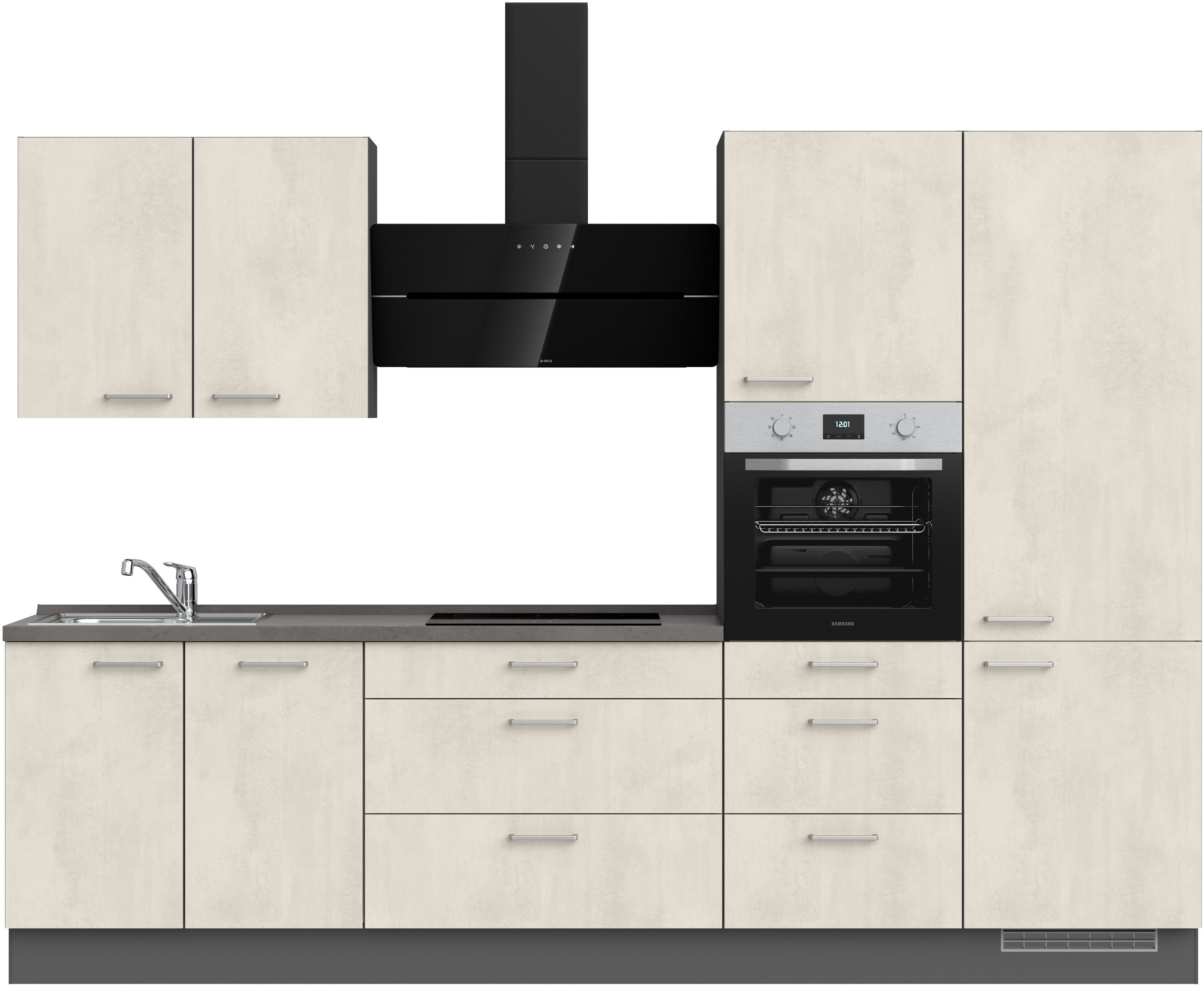 Front: Weißbeton Nachbildung | Korpus: schiefergrau