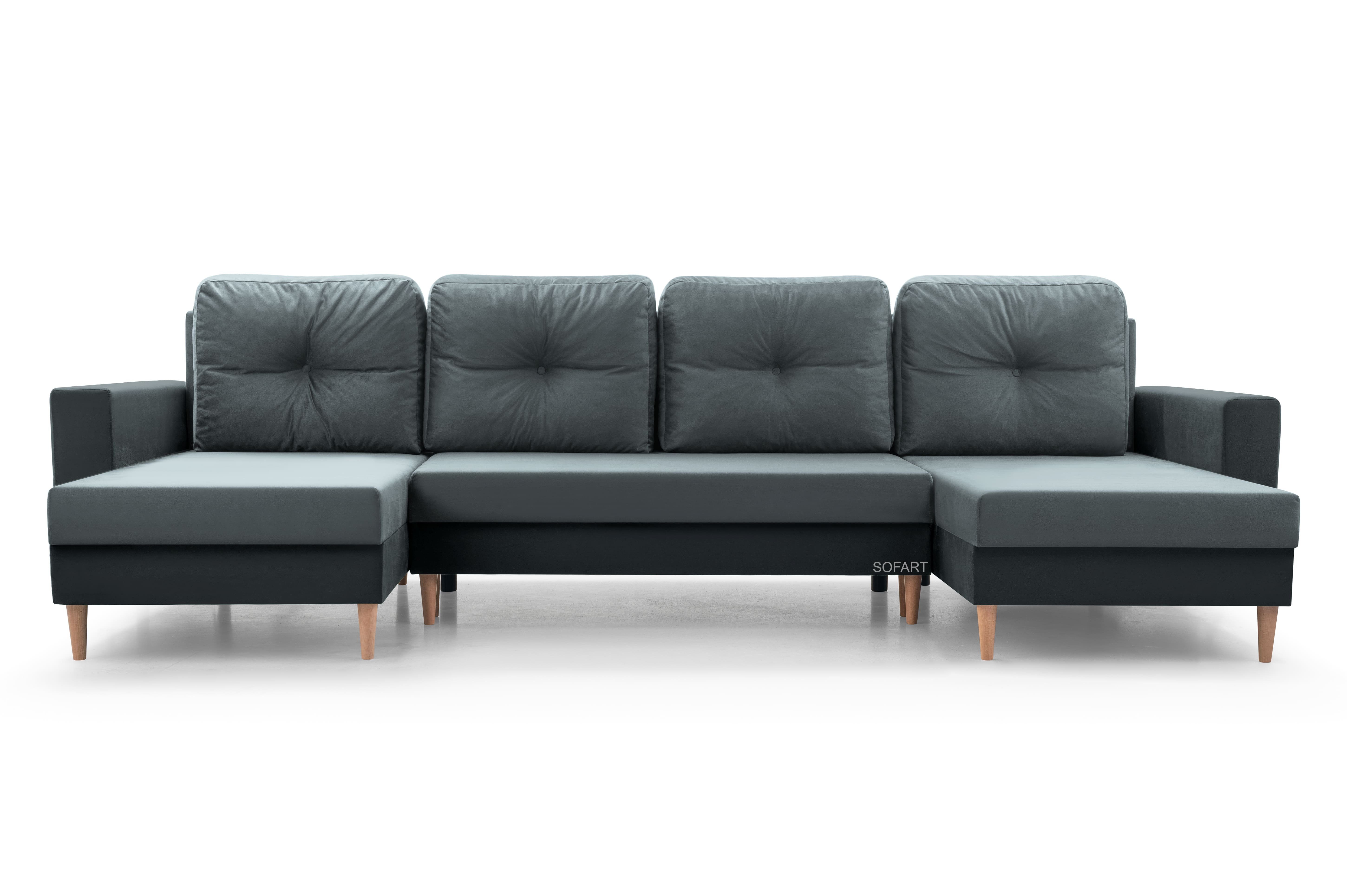 cm, Schlaffunktion mit Dunkelgrau U-Sofa + - Bettkasten 19 Ecksofa MANILA 16 MANILA U-Form Sofa Polsterecke mit mit U, und Schlaffunktion Carl Bettkasten - Eckcouch Couch Grau + 300x137x84 MOEBLO Wohnlandschaft