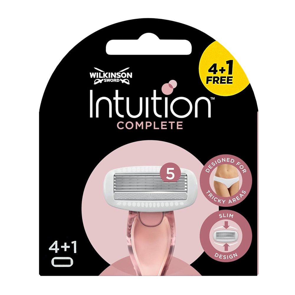 Wilkinson Rasierklingen Intuition Complete Wechselklingen (5 Stück), schmaler Klingenkopf mit sanften Hautconditioner