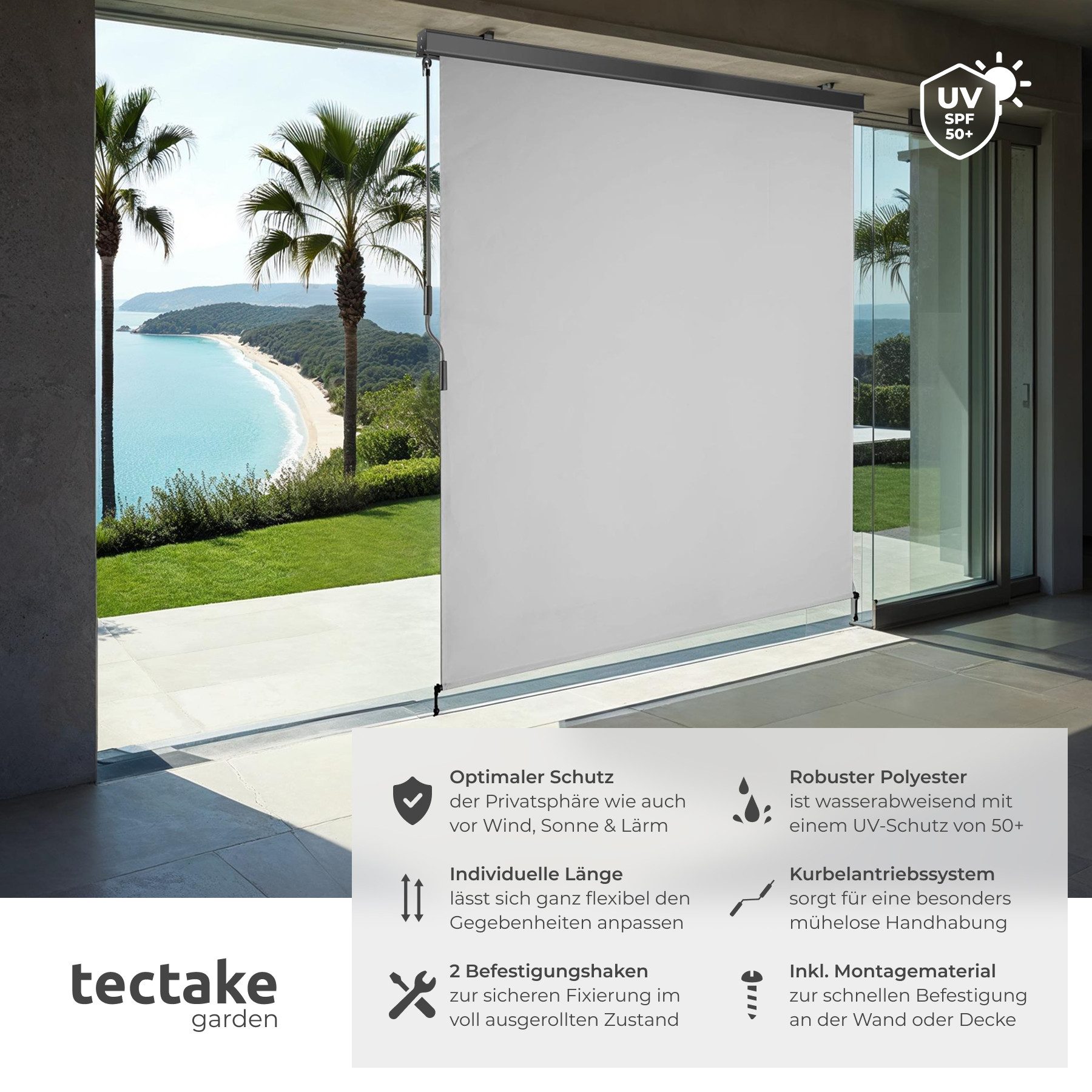 tectake Seitenarmmarkise Senkrechtmarkise Eloise mit 2 günstig online kaufen