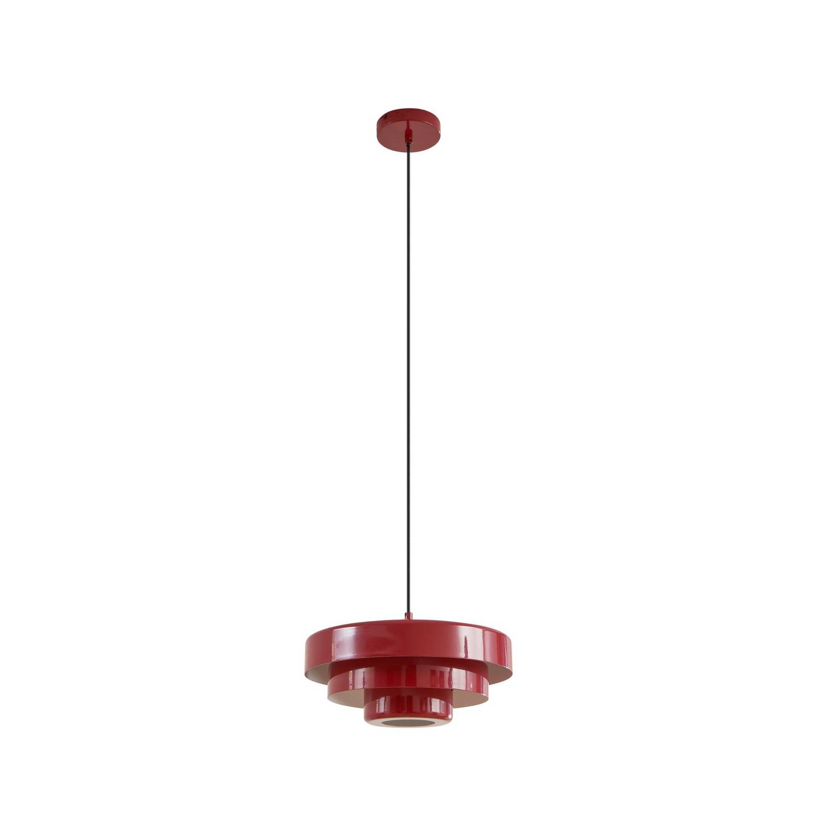 Lindby Hängeleuchte Tivra, Metall, Rot IP20, 1 x 15 W LED günstig online kaufen