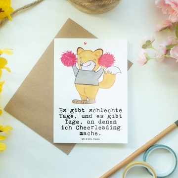 Mr. & Mrs. Panda Grußkarte Fuchs Cheerleader - Weiß - Geschenk, Geburtstagskarte, Schenken, Kart, Matte Innenseite