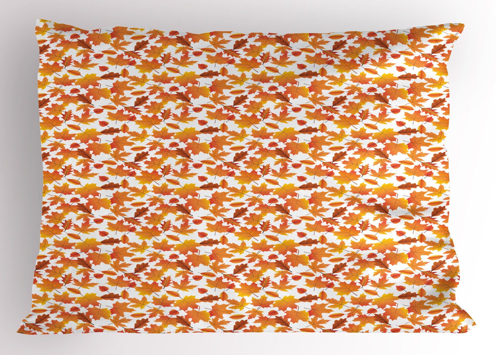 Kissenbezüge Dekorativer Standard King Size Gedruckter Kissenbezug, Abakuhaus (1 Stück), Burnt orange Verschiedene Herbstblätter