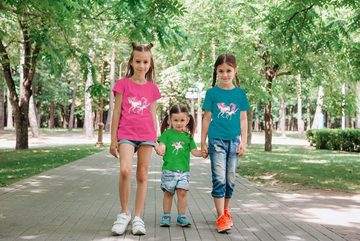 Hilltop Print-Shirt Hochwertiges Kinder Mädchen T-Shirt aus Bio Baumwolle Einhorn Motiv