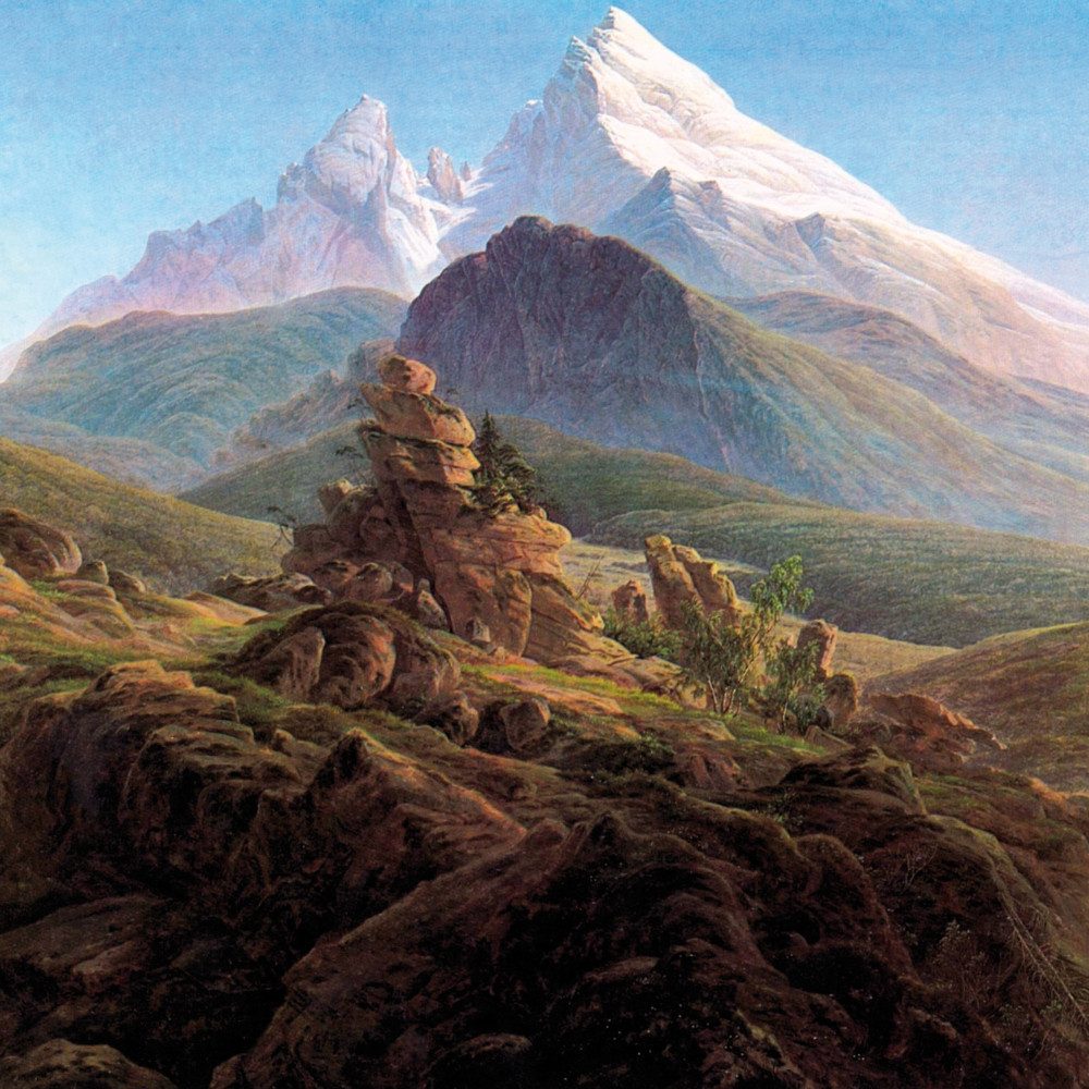 1art1 Poster Caspar David Friedrich Kunstdruck Bild - Der Watzmann, Um