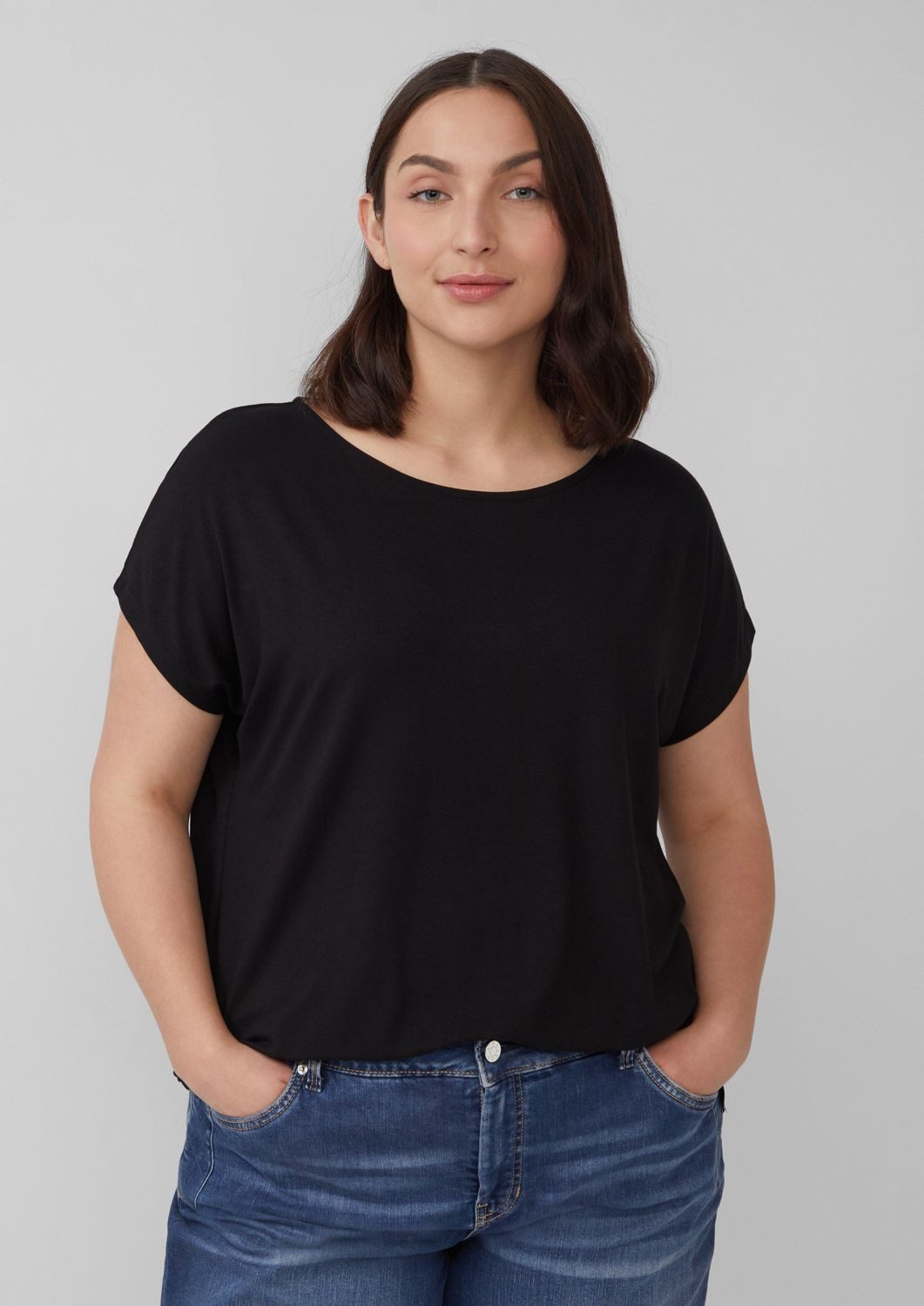 s.Oliver T-Shirt CURVE T-Shirt mit überschnittenen günstig online kaufen