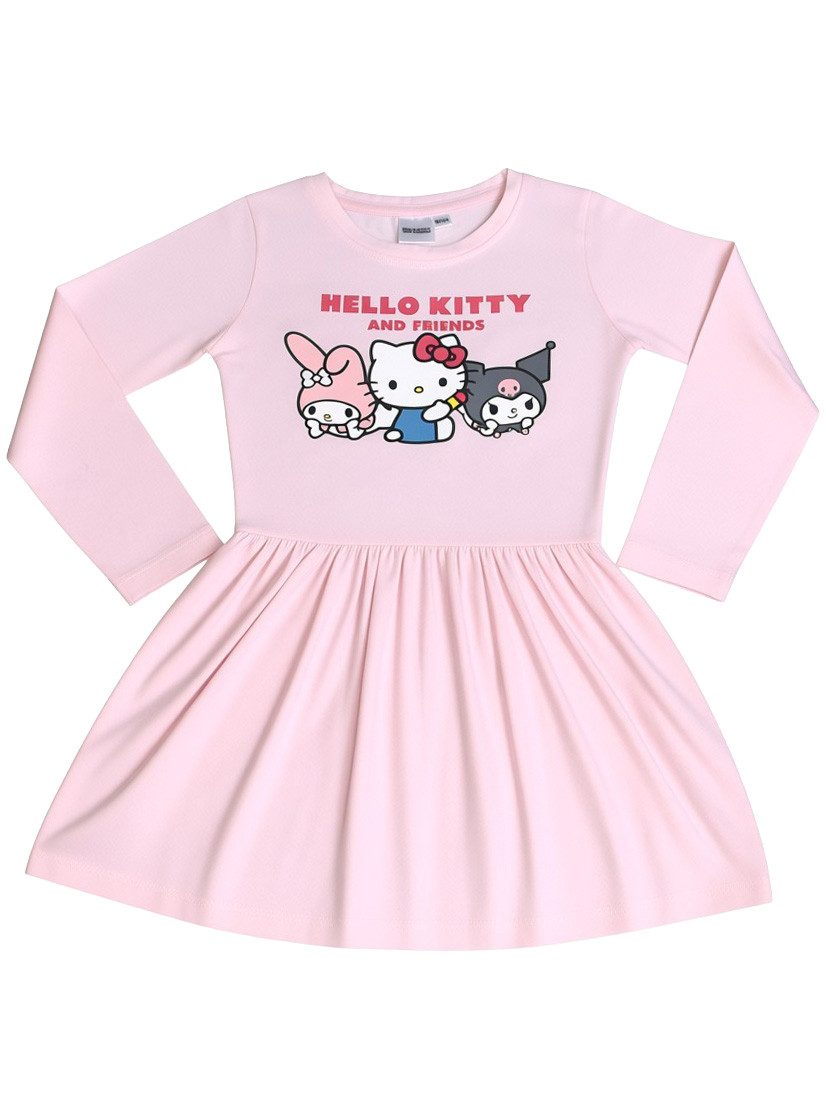 United Labels® A-Linien-Kleid Hello Kitty Kleid Kuromi My Melody Friends Kleidchen Rock langarm Hello Kitty and Friends – Bild 2 von 4