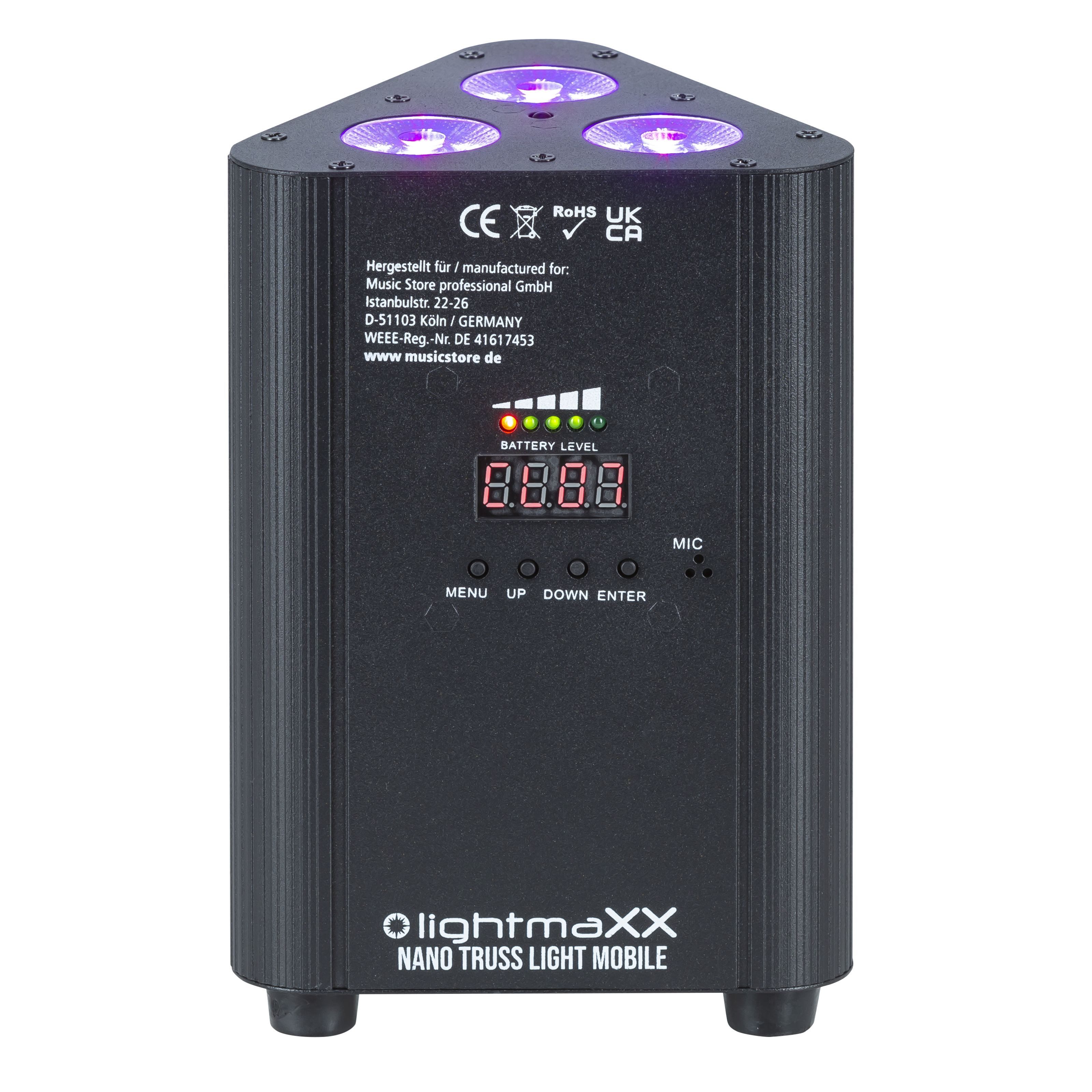 lightmaXX LED Scheinwerfer, Nano Truss Light Mobile MKII, Akkubetriebener LED Scheinwerfer, RGBW