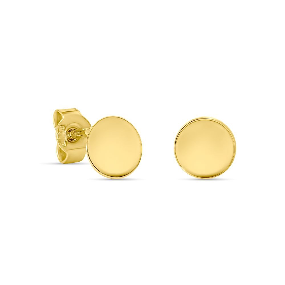 Paar Ohrstecker MAE4012E für Damen aus 14K (585) Gelbgold - 6 x 6 mm in Scheibenform