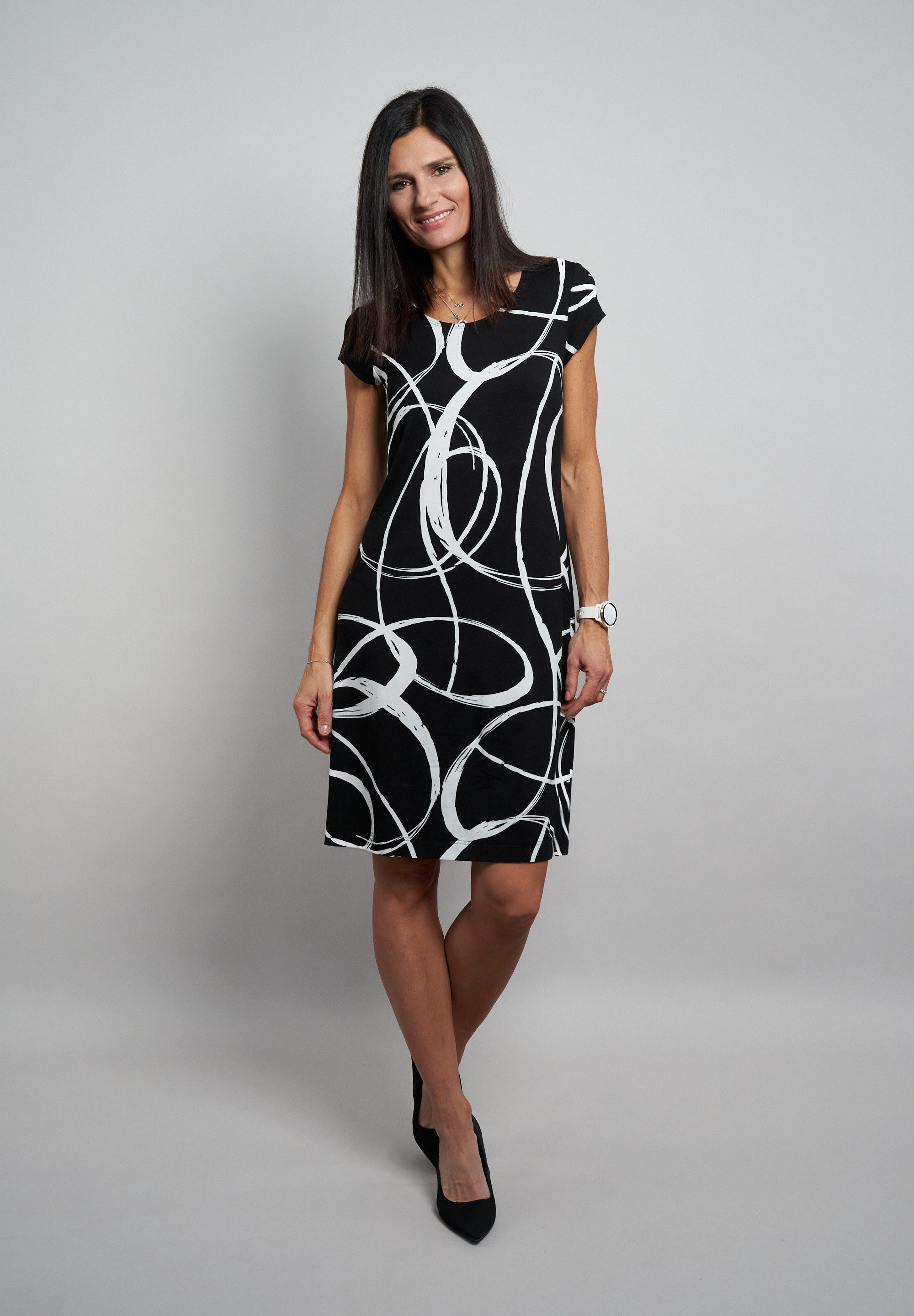 Seidel Moden Druckkleid Otto exclusiv mit grafischem Muster - Viskose - MADE IN GERMANY