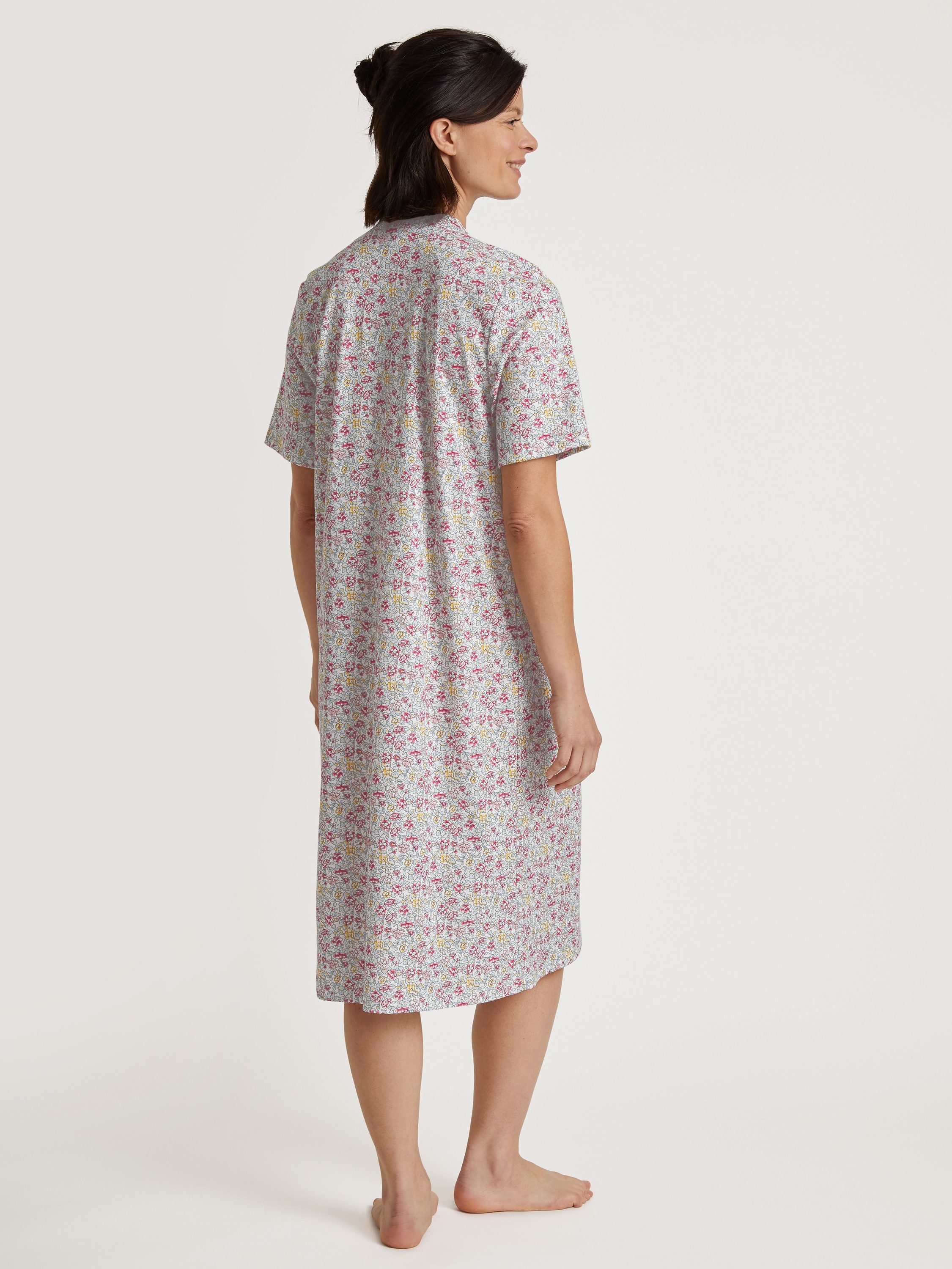 CALIDA Nachthemd Soft Cotton Damen (1-tlg) Länge 110 cm, mit Stehkragen und Knopfleiste