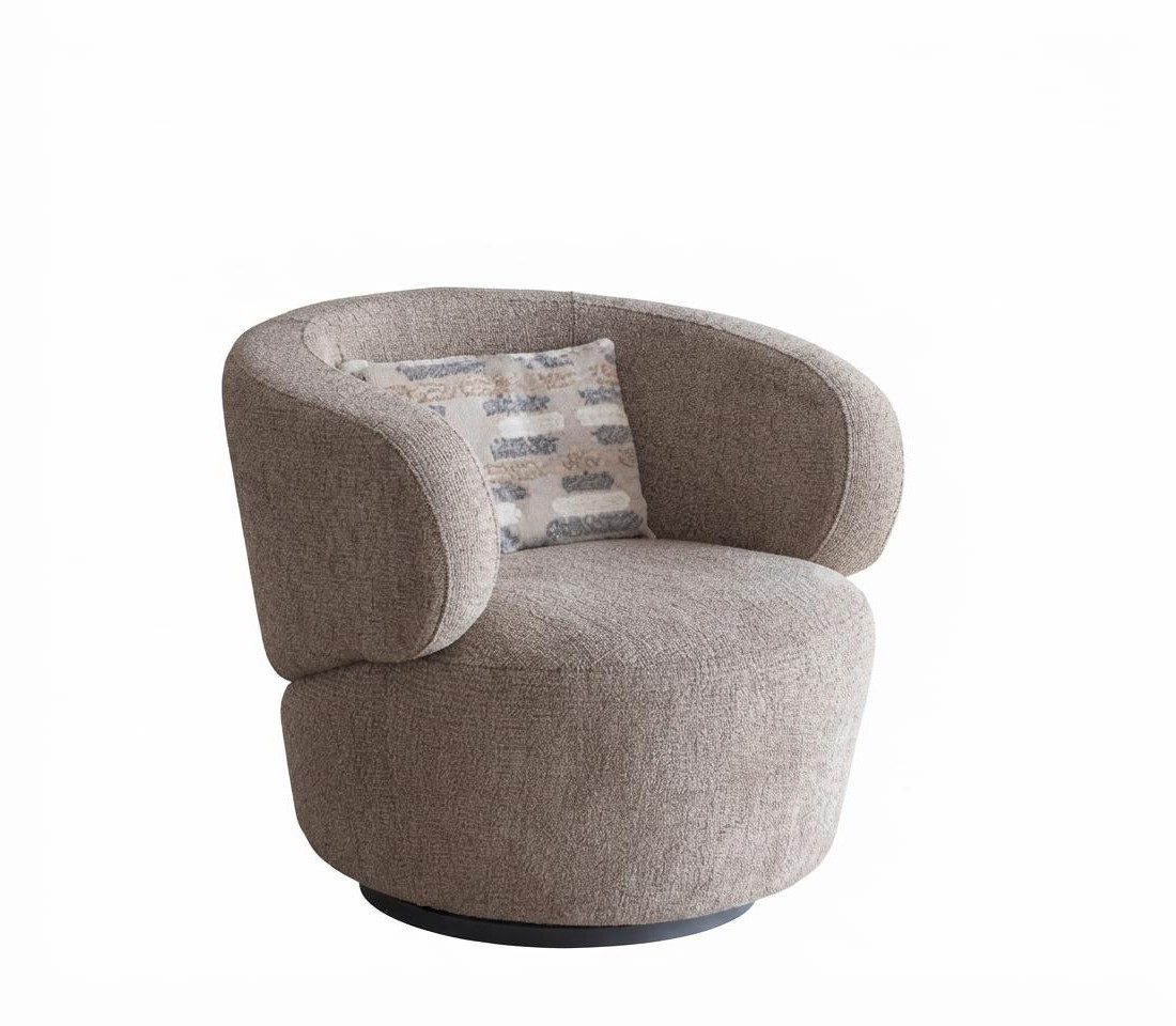Xlmoebel Cocktailsessel Moderner Beiger Sessel mit Holzrahmen Wohnzimmer Sitzkomfort (1-St., 1-tlg), Modernes Design