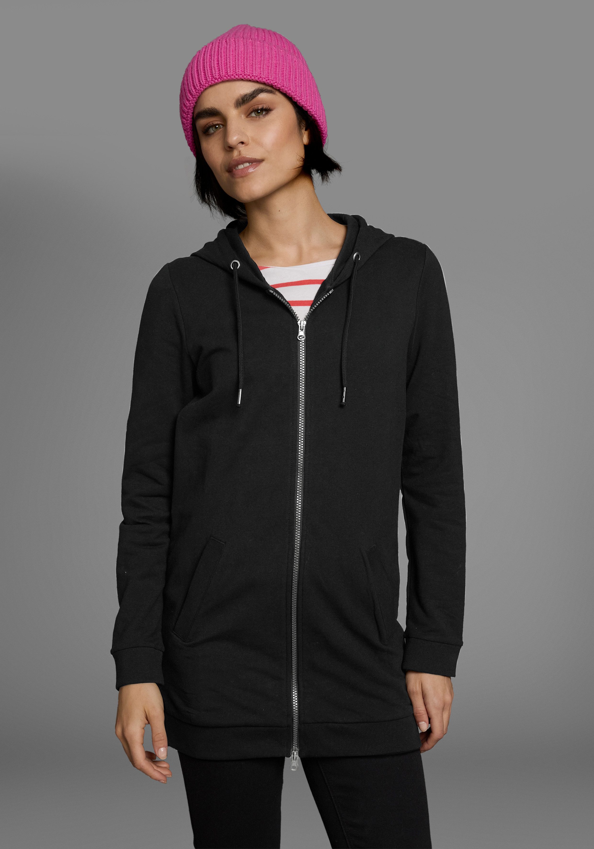 Flashlights Sweatjacke in langer Form mit günstig online kaufen