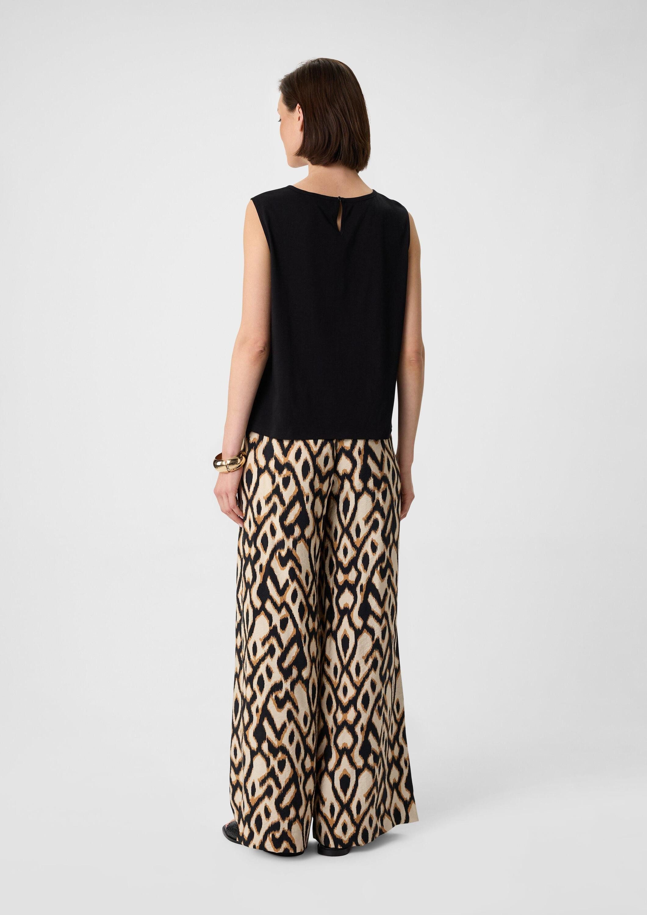 comma Muskelshirt T-Shirt Ärmelloses Blusenshirt mit All-over-Print