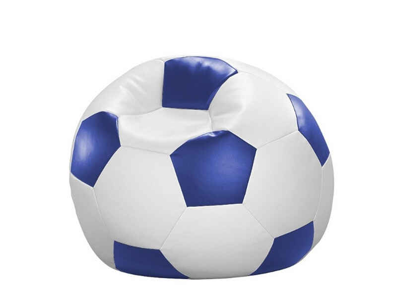 Licardo Sitzsack Fußball-Sitzball Kunstleder weiß/blau Ø 90 cm (1 St)