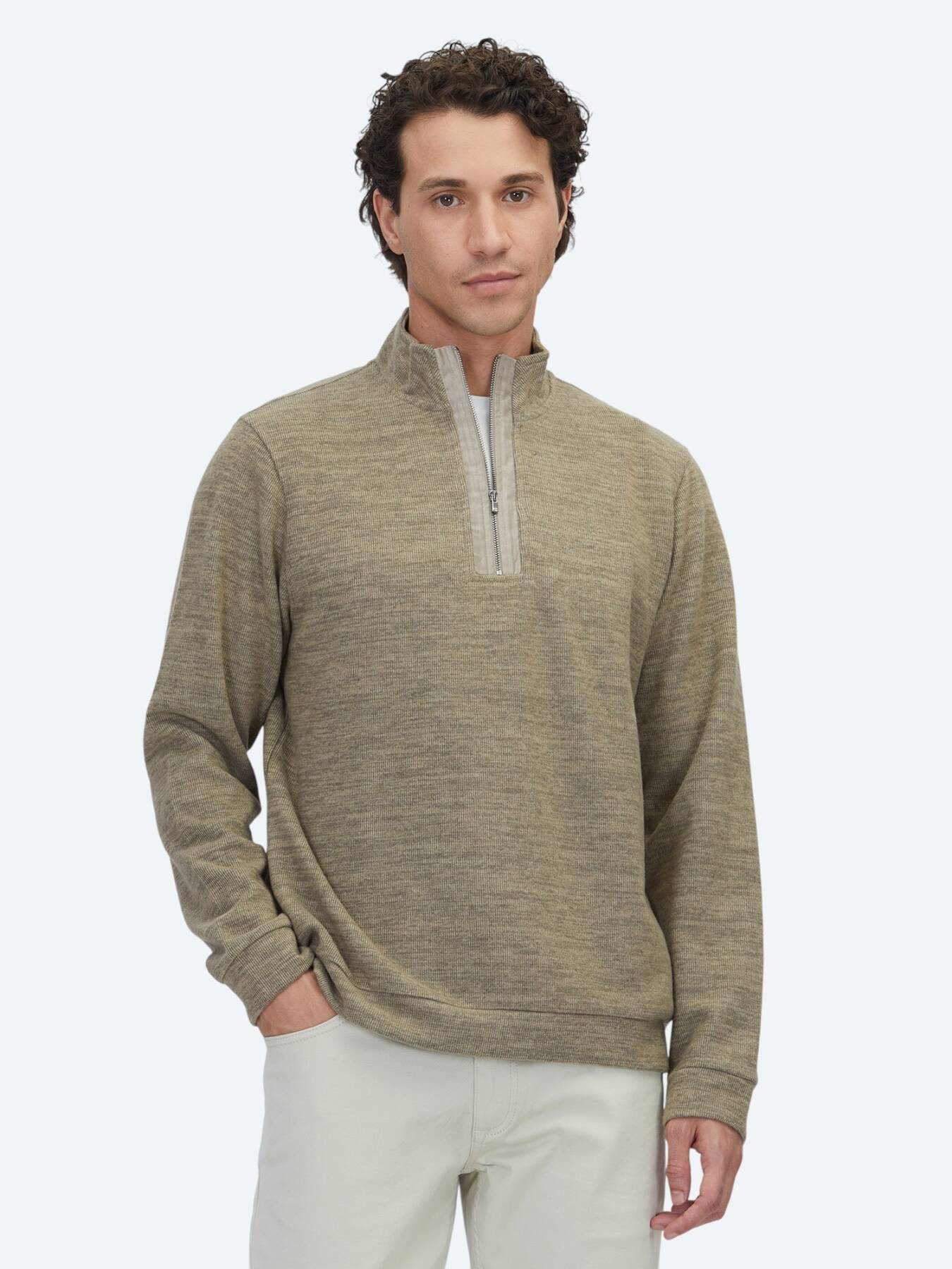 KİP Sweatshirt Gestreifter Rollkragenpullover aus Velours