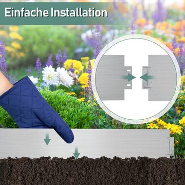 Randaco Beetumrandung Rasenkante Schnecken Abwehr Gartenumrandung Metall Rabattenzaun