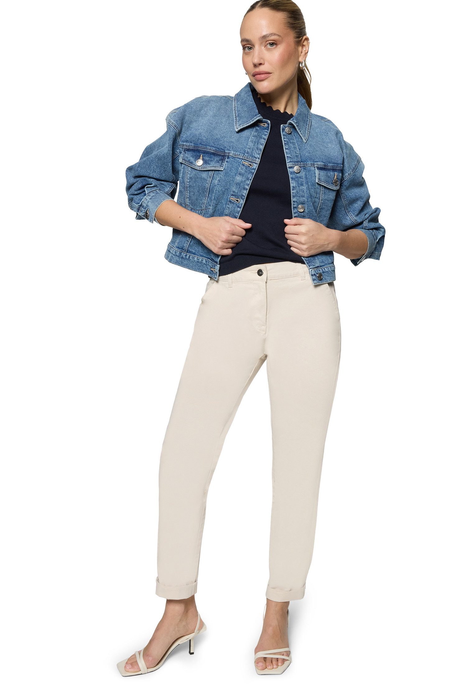 Zero Stoffhose Damen mit Stretch 28 Inch Plain/ ohne Details
