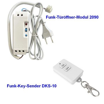 DIW-Funk Türöffner DIW-Funk Türöffner Modul DFTO-2090-K mit Key-Funk-Sender DKS-10, 230 V, Spar-Set, Komplett-Set, kein weiteres Zubehör notwendig., Funkgesteuert