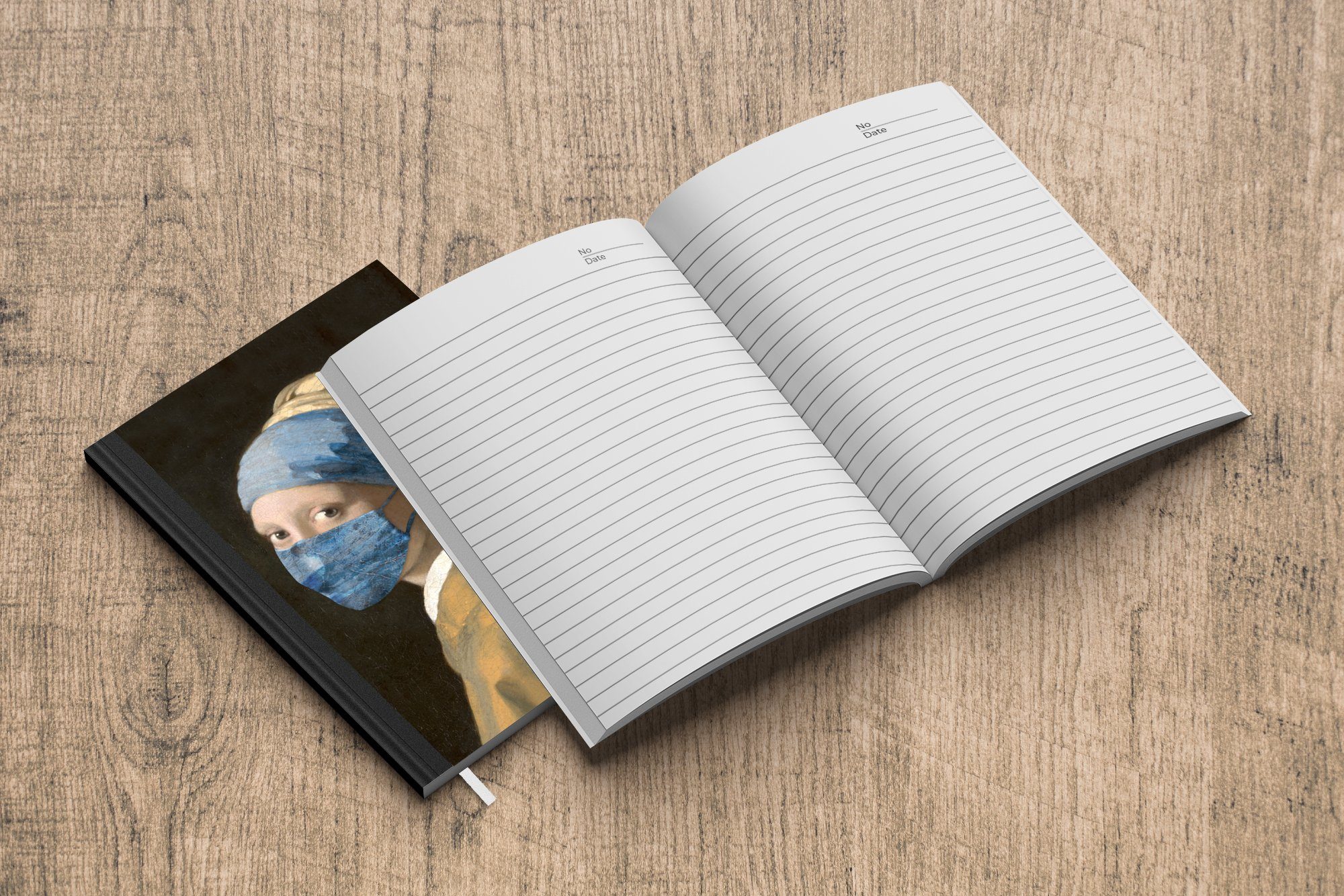 Mädchen A5, Merkzettel, Seiten, mit MuchoWow dem Notizheft, Vermeer Journal, Johannes Mouthcap, Perlenohrring Tagebuch, - 98 - Haushaltsbuch Das Notizbuch