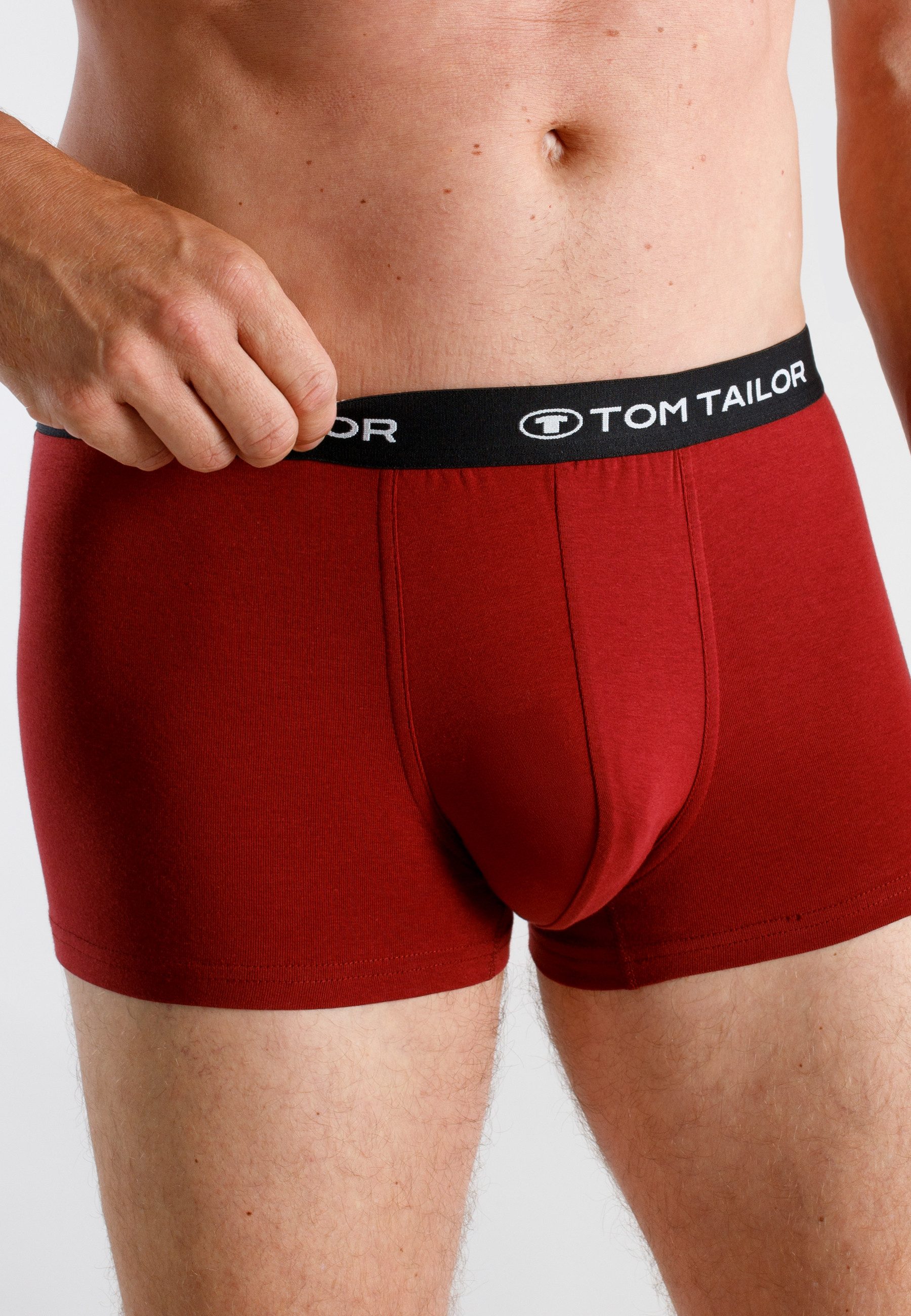TOM TAILOR Boxershorts TOM TAILOR Herren Pants rot uni 3er Pack (3-St)