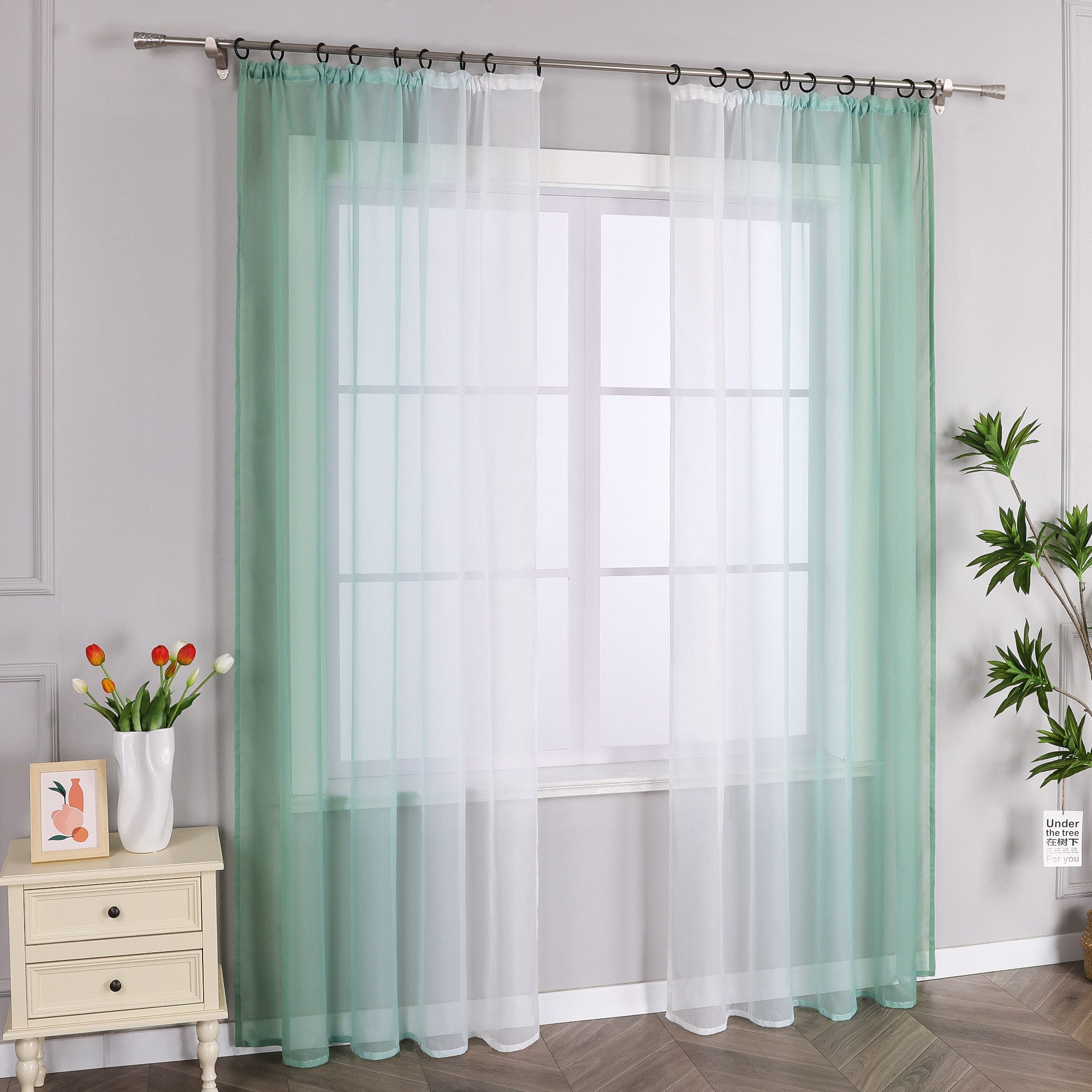 Joyswahl Gardine Minimalismus (2 St), Kräuselband, transparent, Farbverlauf günstig online kaufen