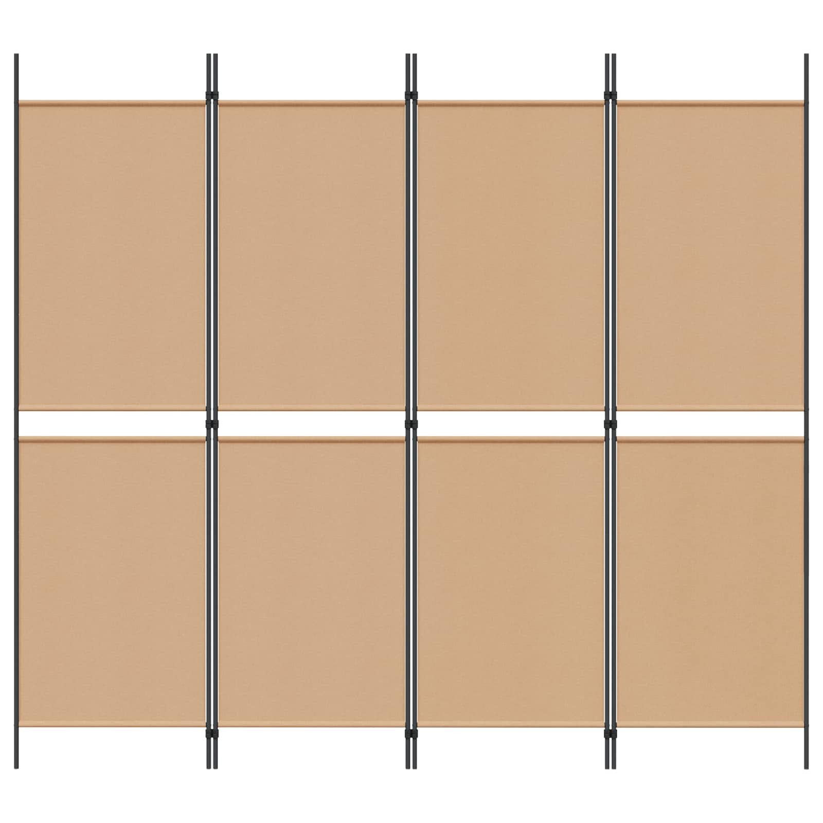 vidaXL Raumteiler 4-teiliger Raumteiler Beige 200 x 180 cm Stoff, 1-tlg.