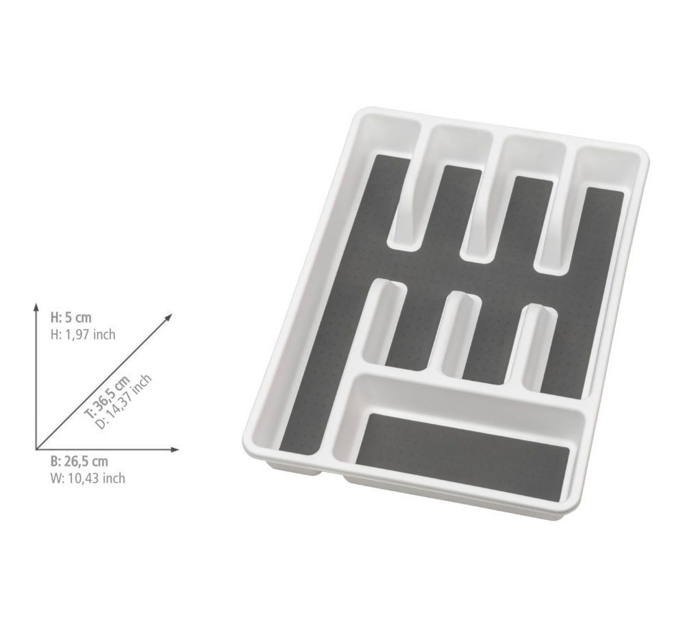 WENKO Besteckkasten Anti-Rutsch 5 Fächer (Set, 2 St), für Schubladen, getrennte Aufbewahrung von Messern, Gabeln, Löffeln – Bild 5 von 5