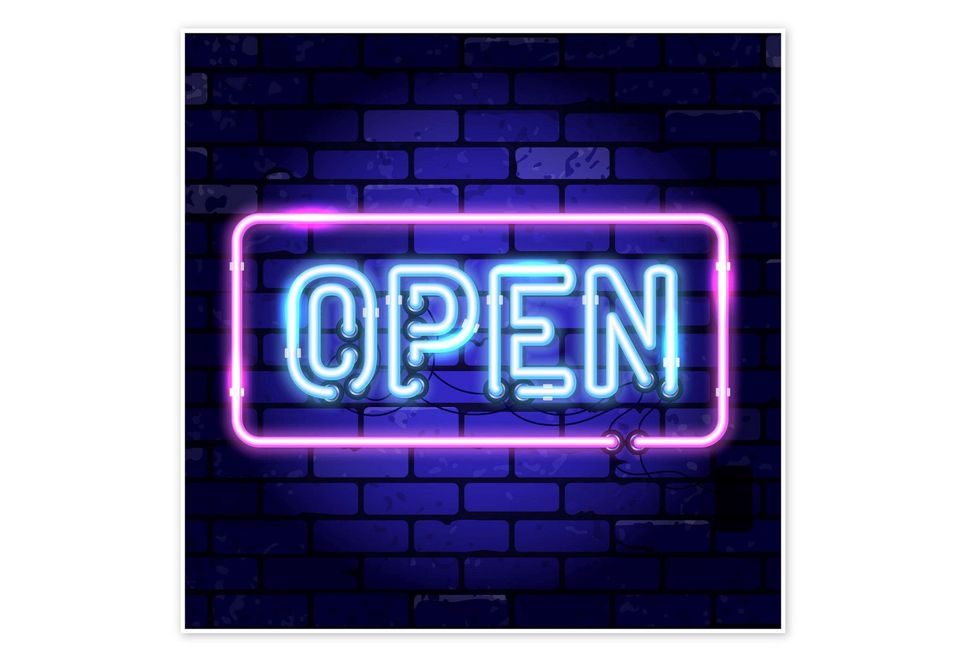 Posterlounge Wandbild Open - Neonschild, TAlex, erhältlich als Poster, Leinwandbild, Wandsticker oder Acrylglasbild