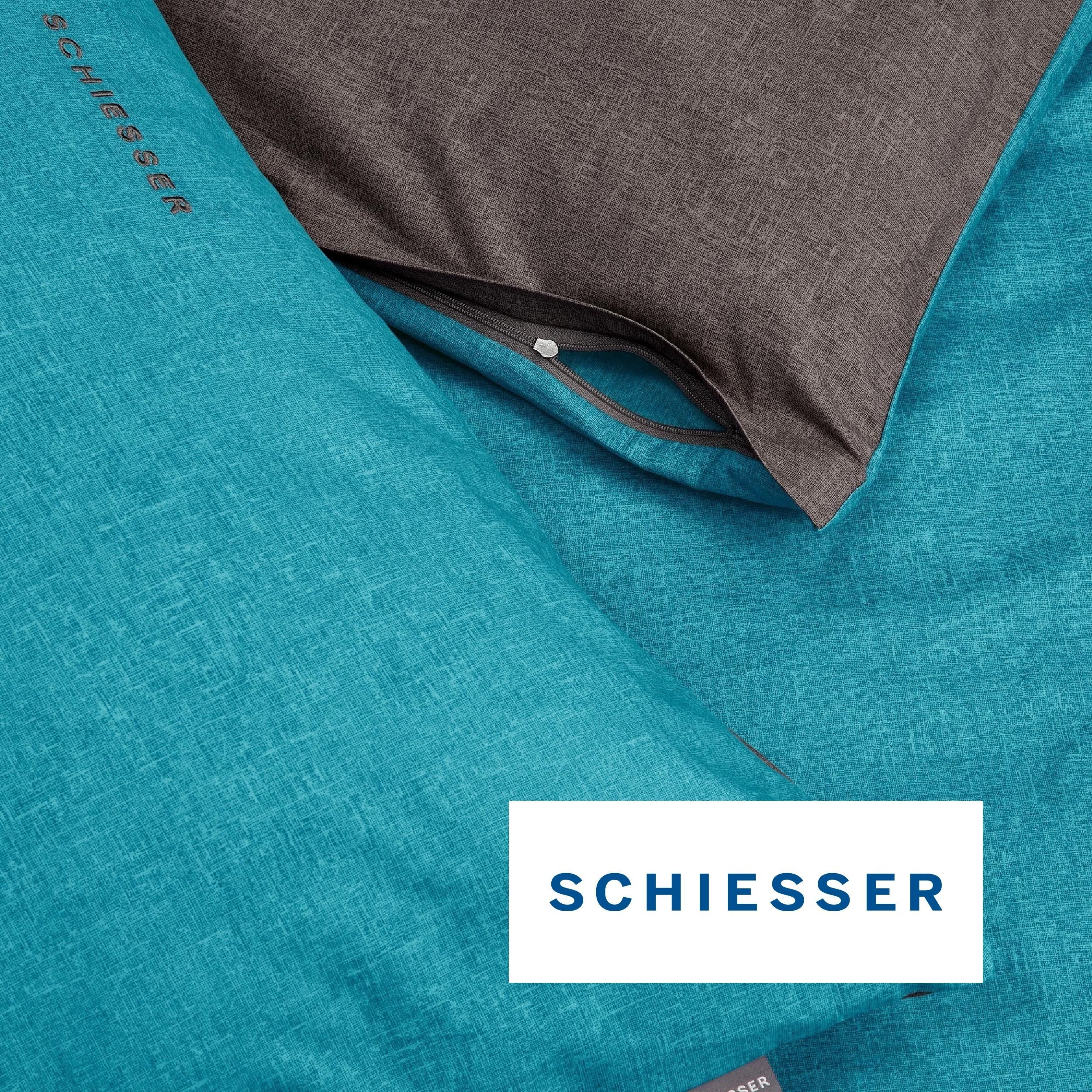 Schiesser Wendebettwäsche Doubleface aus weicher Baumwolle mit edlem Melangeeffekt, Renforcé, 2 teilig, ab Größe 135x200 cm erhältlich, OEKO-TEX® MADE IN GREEN – Bild 4 von 5
