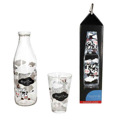 MamboCat Milchbehälter Ritzenhoff&Breker Milchflaschen Set Angel Cow Trinkflasche + Glas