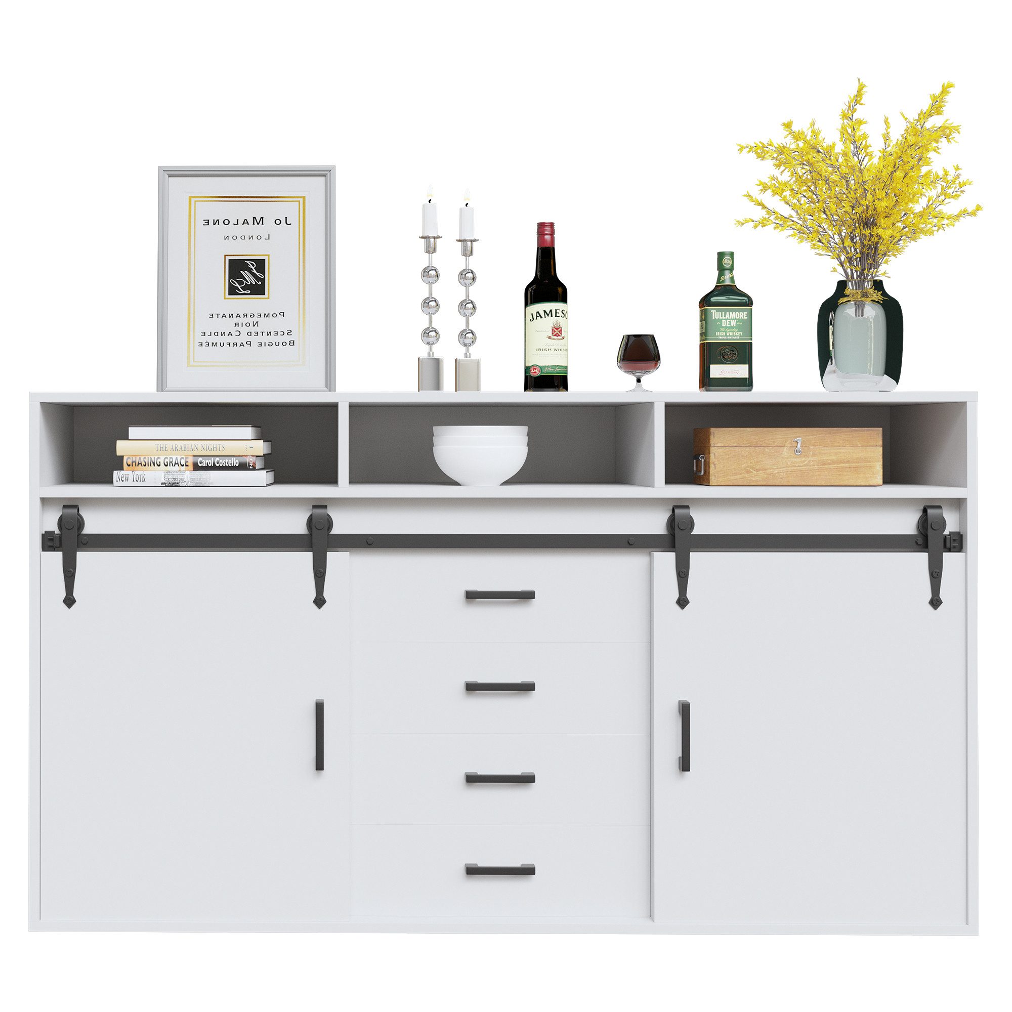 HOMAVO Sideboard HG1-L mit Schiebetüren & günstig online kaufen
