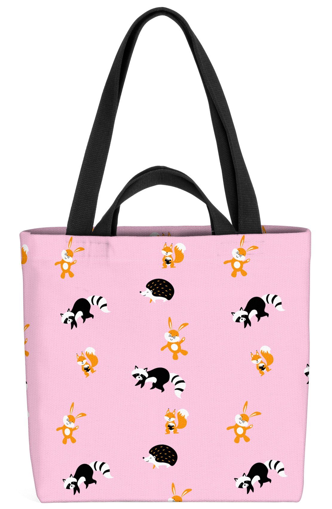 VOID Henkeltasche (1-tlg), Hase Igel Waschbär Kinder Kinderzimmer Tiere Muster Ostern Sommer Garten