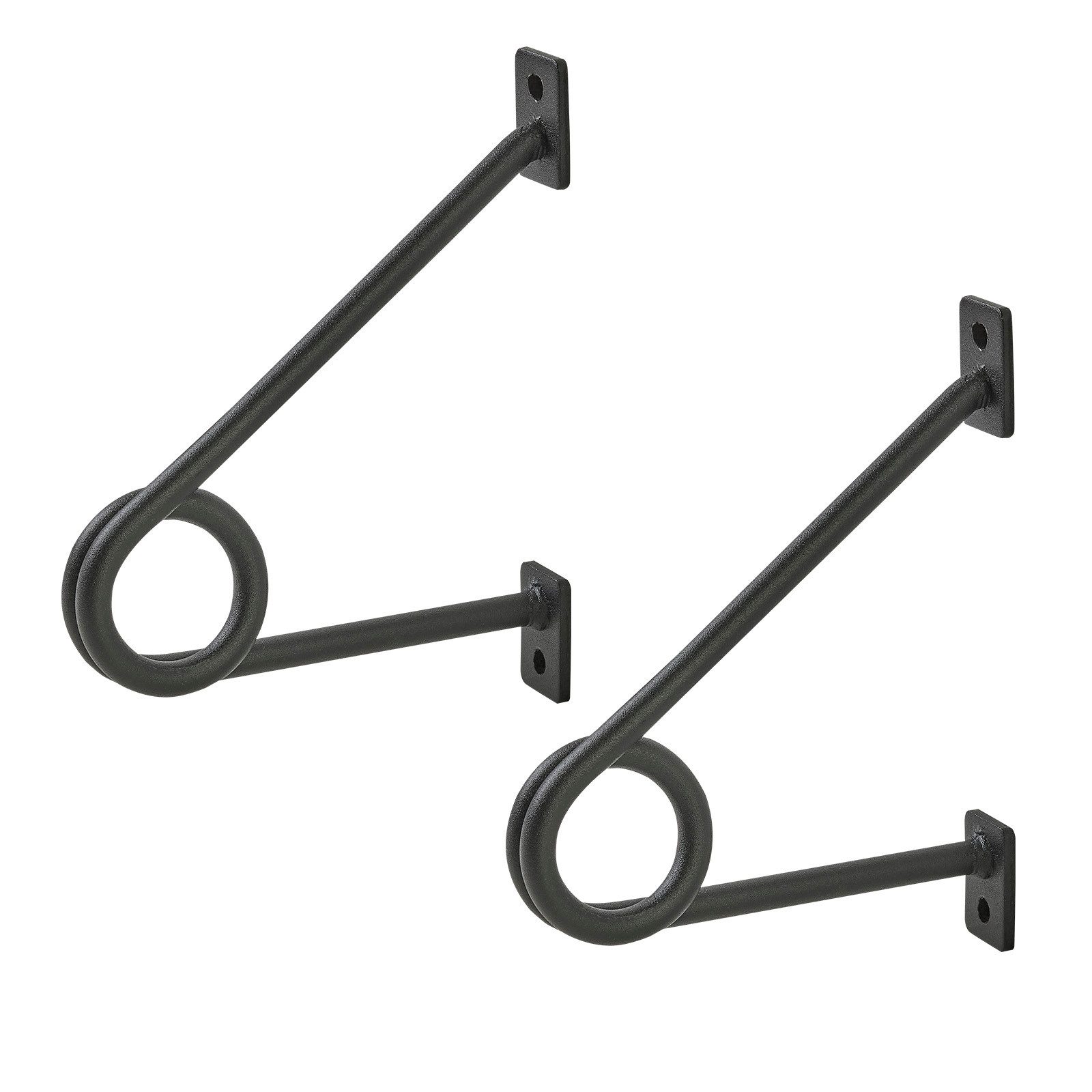 SO-TECH® Garderobe Rundstabhalterung 120 x 150 x 20 mm für Stangen bis Ø 30 mm (1 St), Schwarz matt pulverlackiert, für Garderobe & Küchenreling