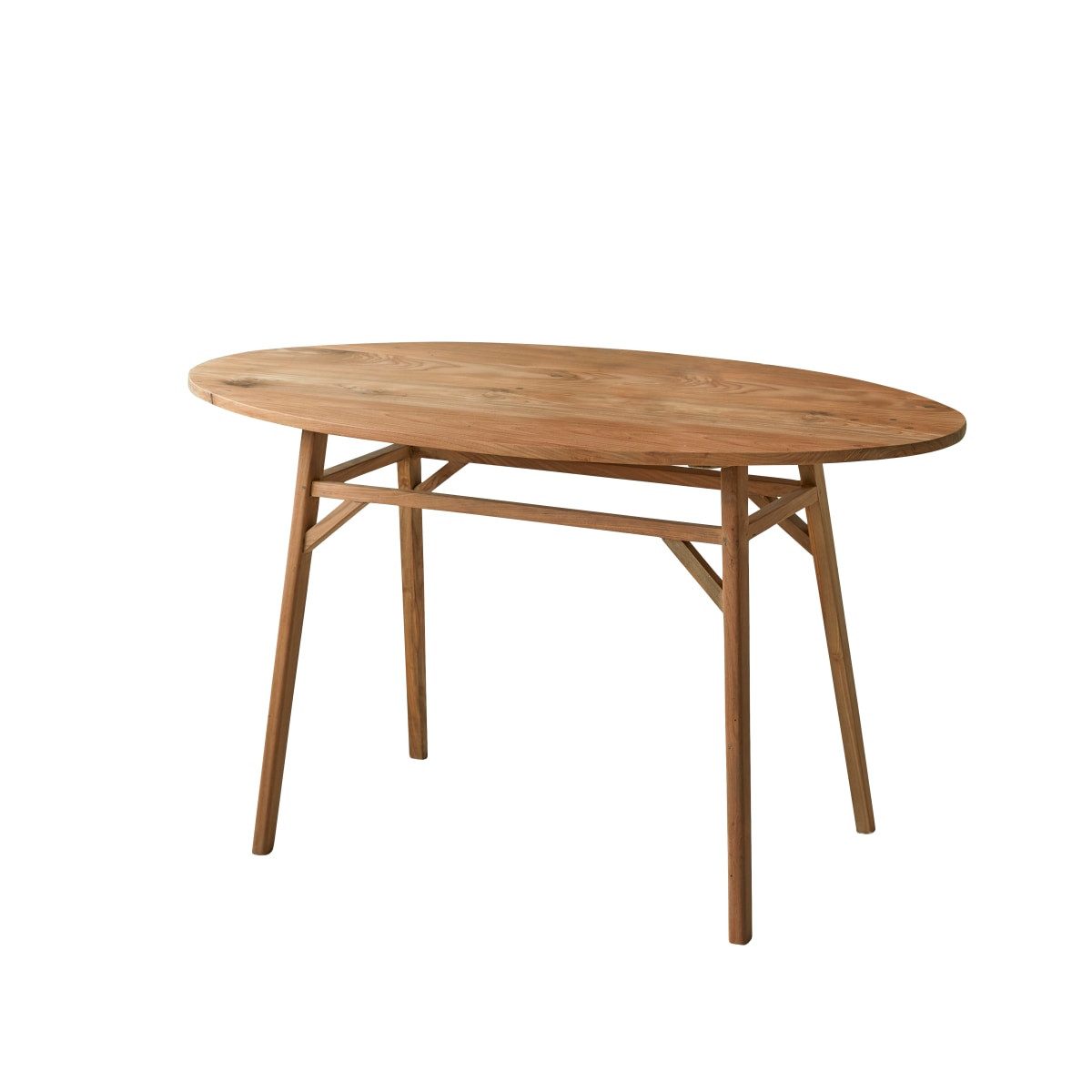 Tikamoon Schreibtisch Ovaler Schreibtisch Elena aus massivem recyceltem Teakholz