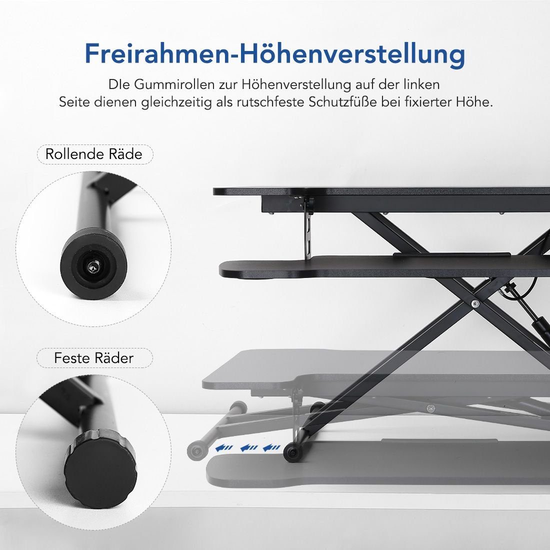 78*48cm, SANODESK Doppelmonitor-Riser Schreibtischaufsatz, M18M, Computertisch Schreibtischaufsatz