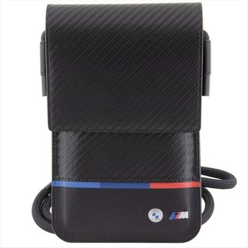 BMW Smartphone-Hülle BMW Torebka Carbon Tricolor Line Umhängetasche Hülle Cover Schwarz