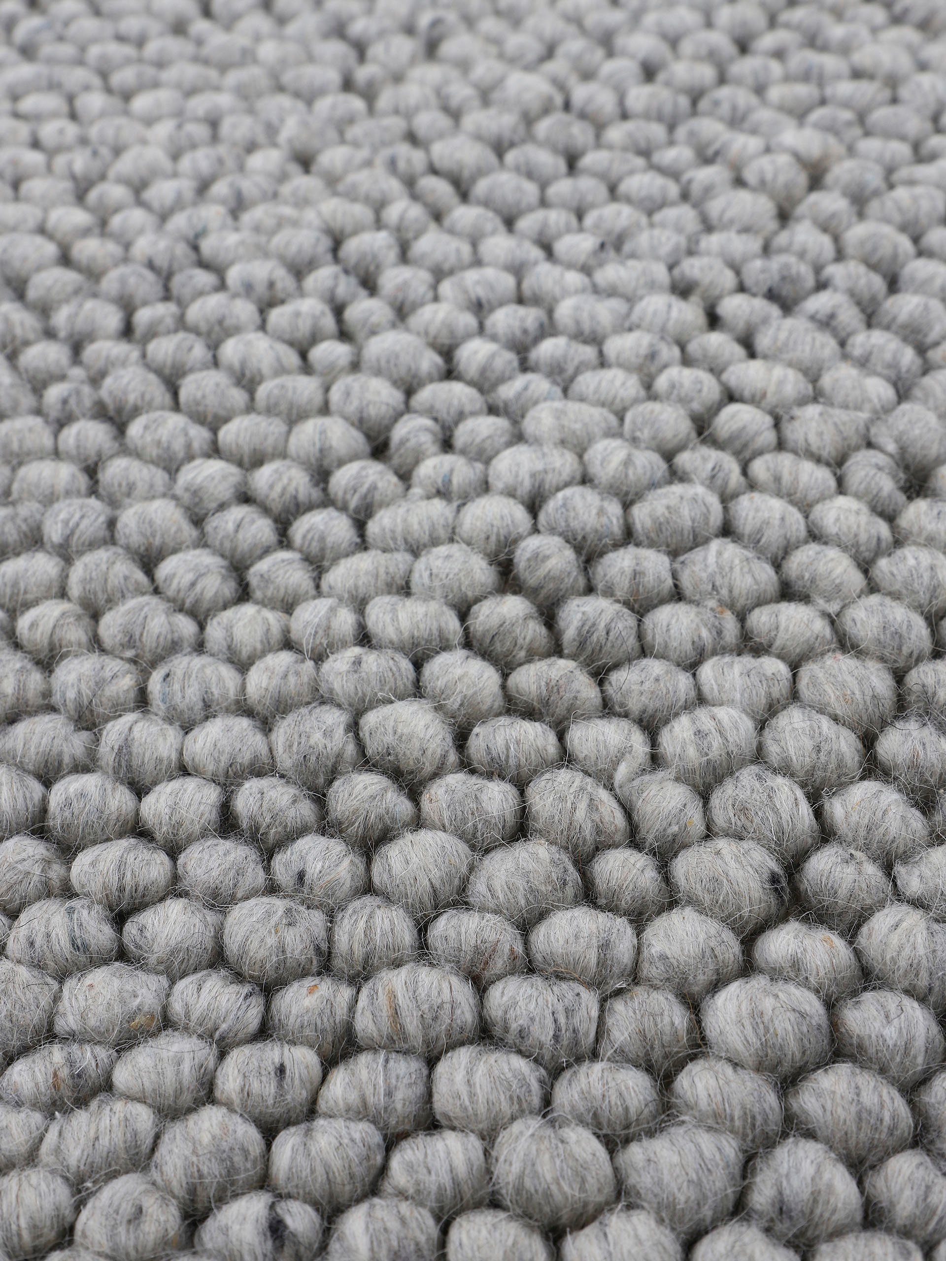 grau Handweb rechteckig, meliert, Uni Calo, handgewebt, Teppich Wolle Teppich, 16 70% mm, Höhe: carpetfine, Farben,