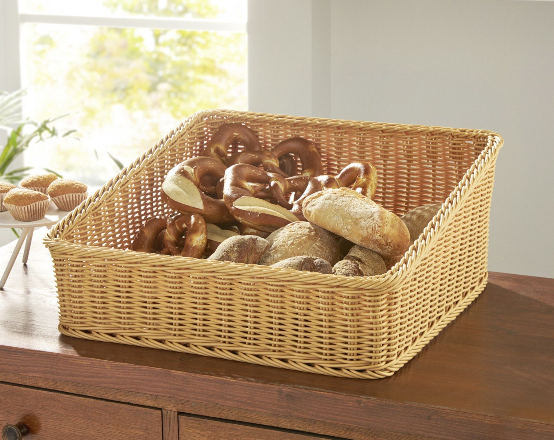 Dekoleidenschaft Regalkorb Auslagekorb aus Polyrattan, Schrankkorb, günstig online kaufen
