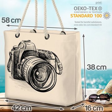 VOID Strandtasche (1-tlg), Kamera Fotograf Objektiv Sketch Kamera Objektiv Studio Fotografie Bil