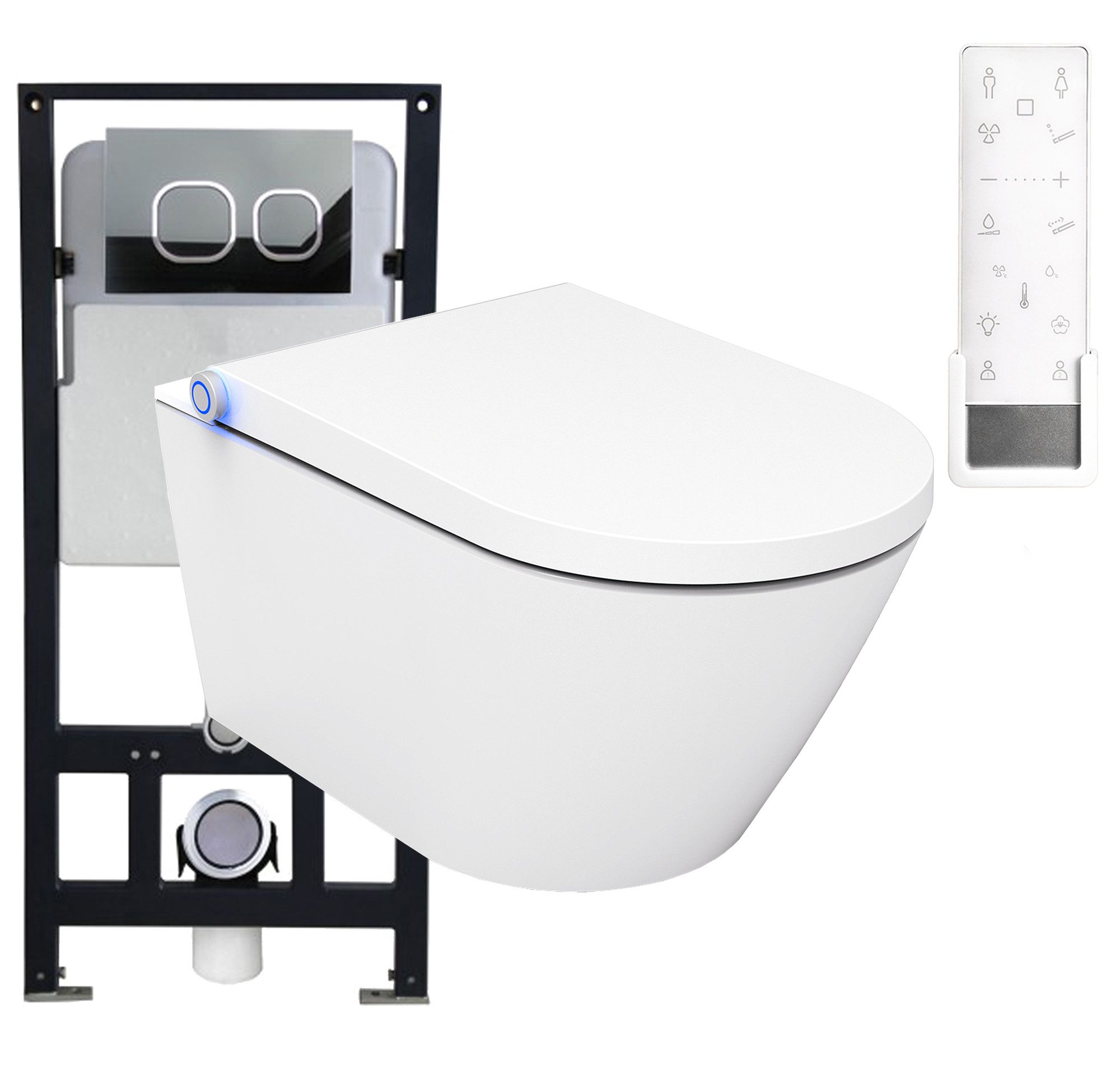 Bernstein WC-Komplettset Dusch-WC PRO+ 1102, Wandmontage, (Vorwand-Set 3-St. WC, Vorwandelement, Betätigungsplatte), Mit Vorwandelement G3004A