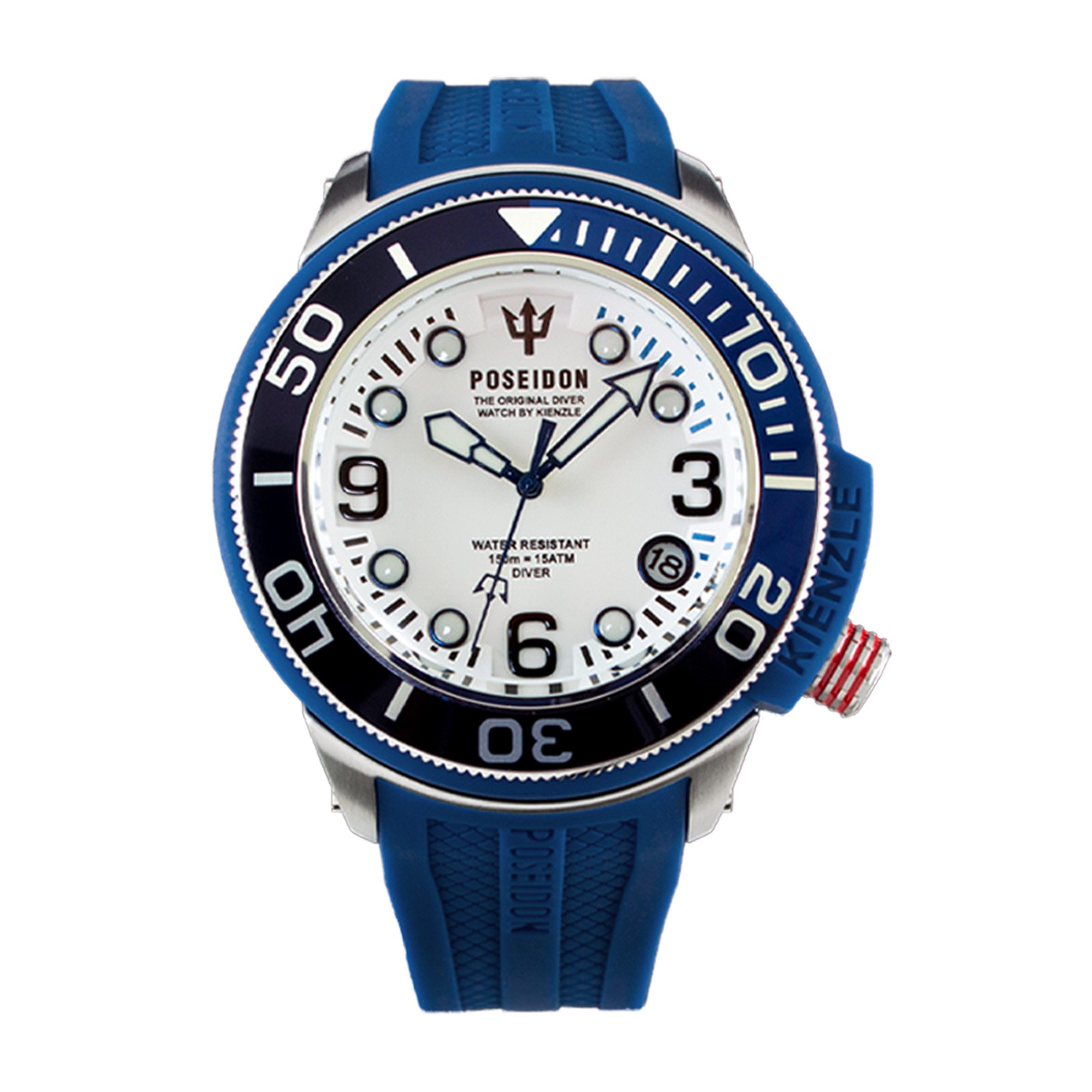 Quarzuhr POSEIDON24 Quarz Armbanduhr Edelstahl schwarz-blau