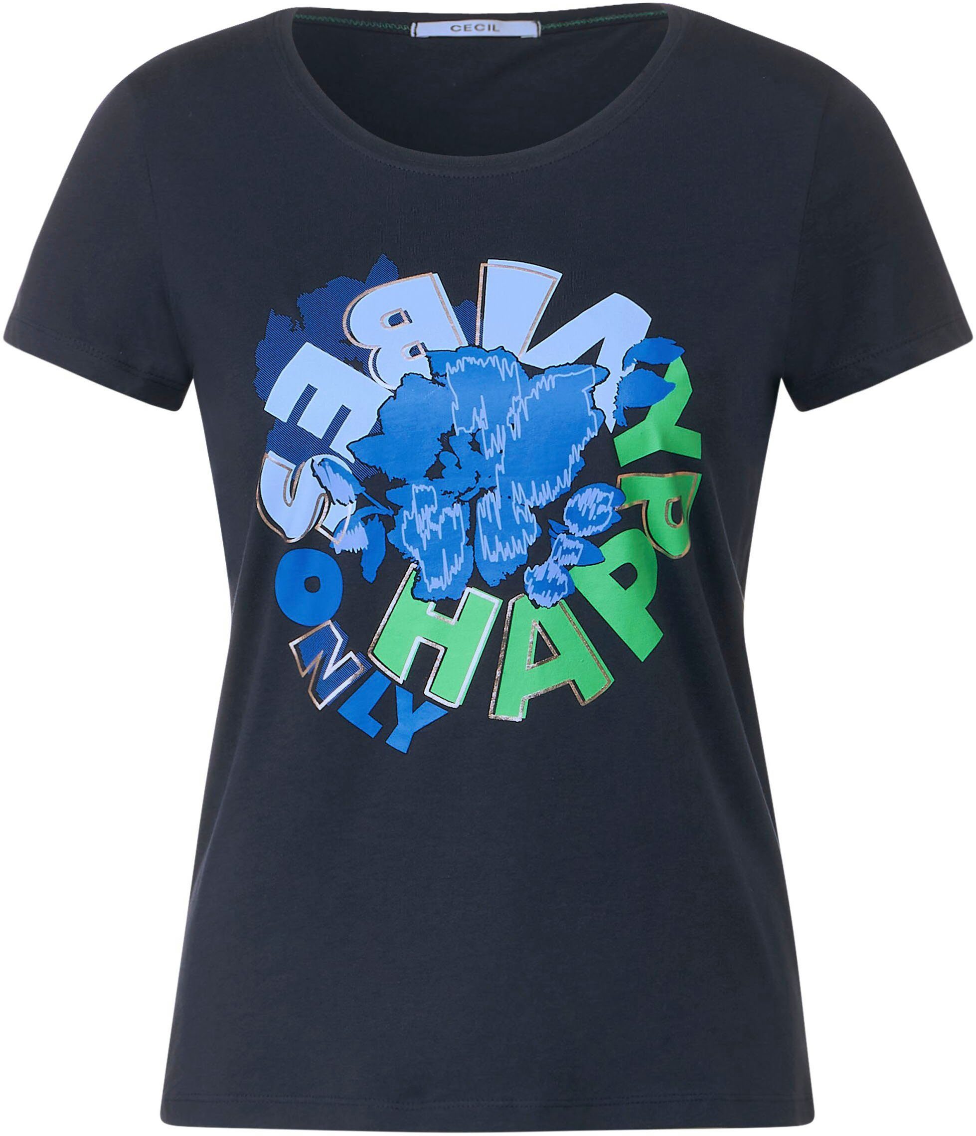 Cecil blue hüftlangen deep T-Shirt im Schnitt