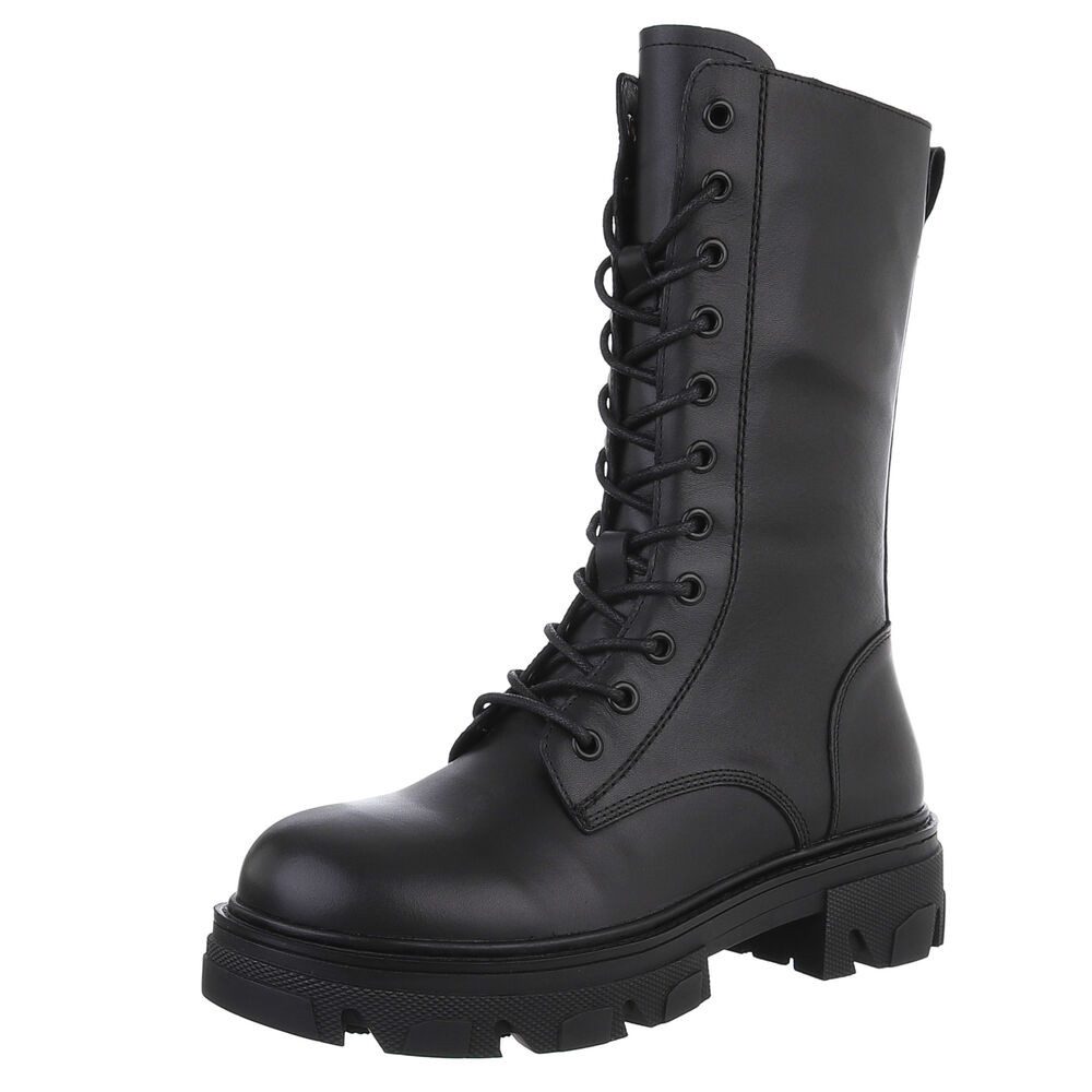 Ital-Design Damen Freizeitschnürschuhe aus echtem Leder Schnürstiefelette ( günstig online kaufen