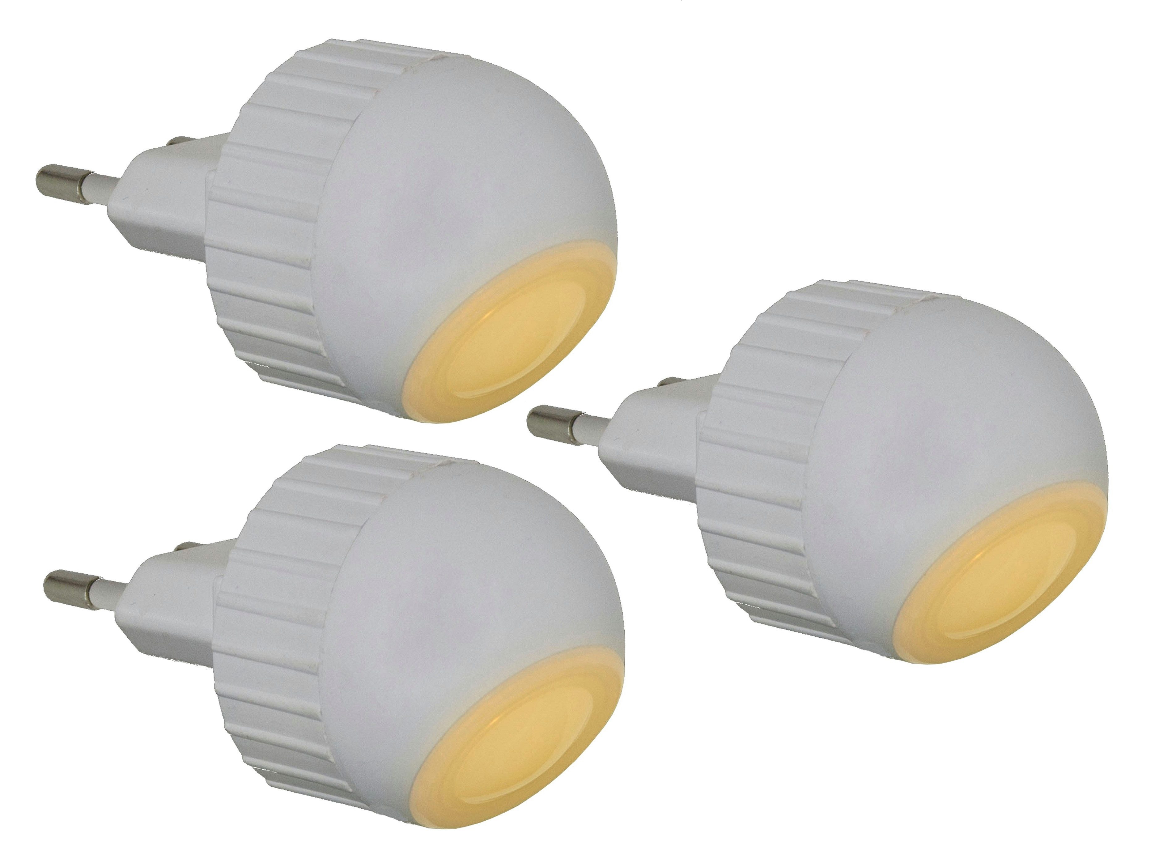 TRANGO LED Nachtlicht, Tageslichtsensor, 3er Pack 11-36E LED Steckerlicht *EYE* Wandlampe, Steckdosenlampe, Orientierungslicht, Kinderlicht, Nachtlicht, Steckdose, Sicherheitslicht mit Helligkeitssensor, Auto AN/AUS Orientierungsleuchte